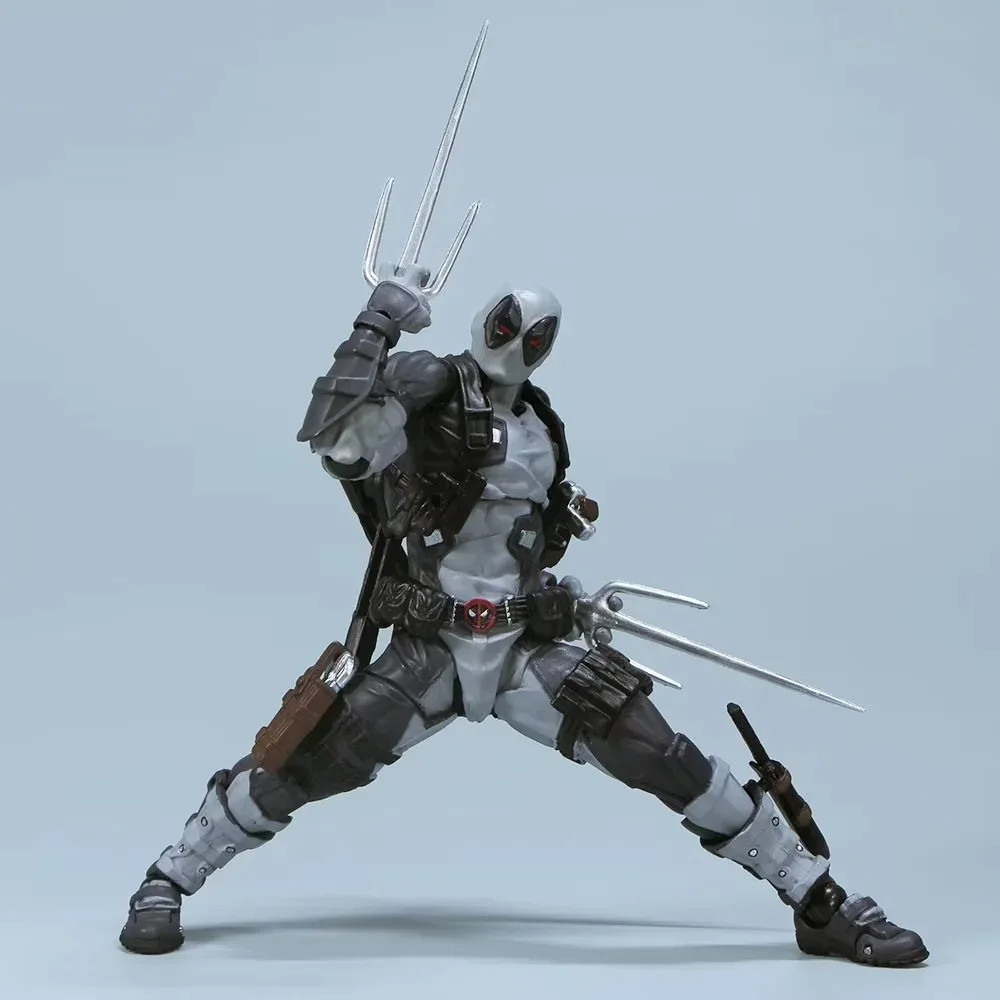 AMAZING YAMAGUCHI Deadpool 2.0 Grey Action Figure Movable KAIYODO Wade Toy Sets