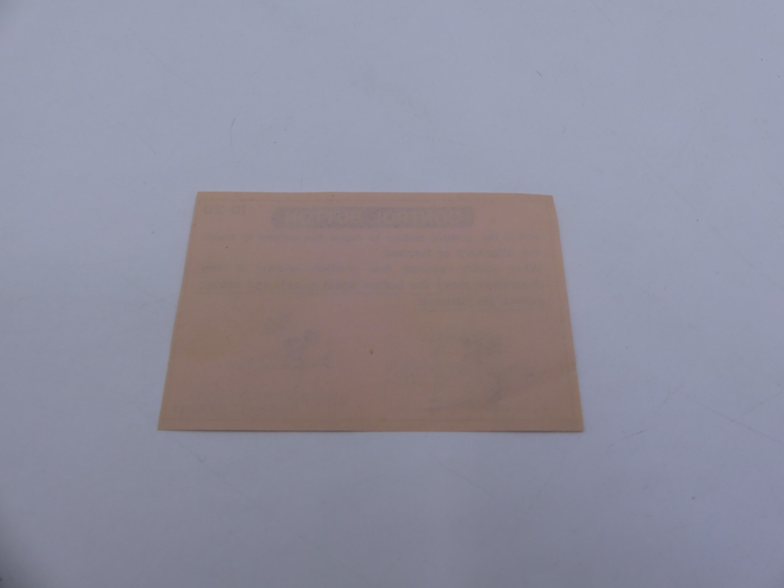vintage Control Button instruction sheet Nintendo Game & Watch Fire Attack ID-29