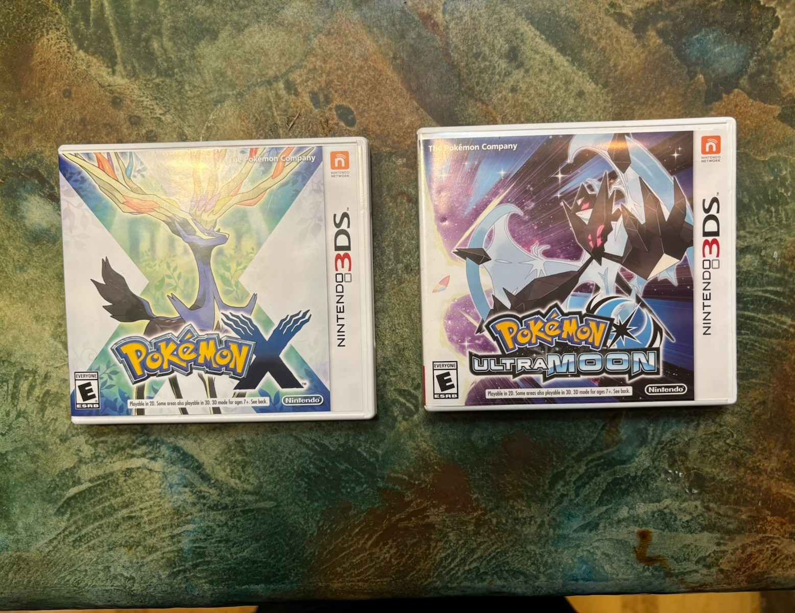 Pokemon X and Pokemon Ultra Moon Nintendo 3ds Games with original cases
