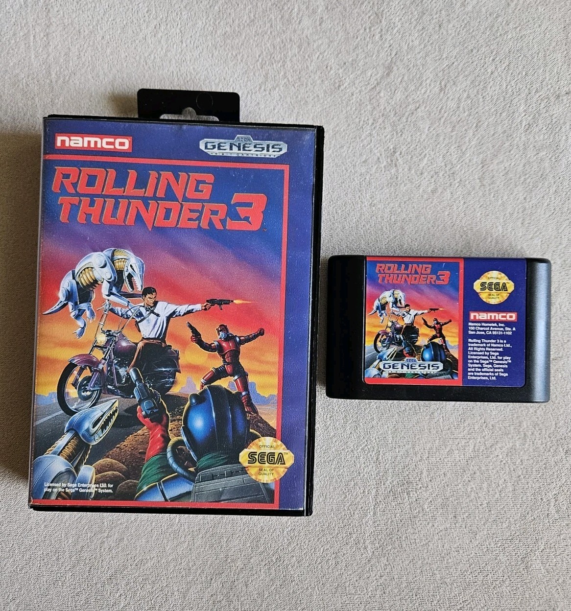ROLLING THUNDER 3 SEGA GENESIS IN BOX VERY GOOD CONDITION