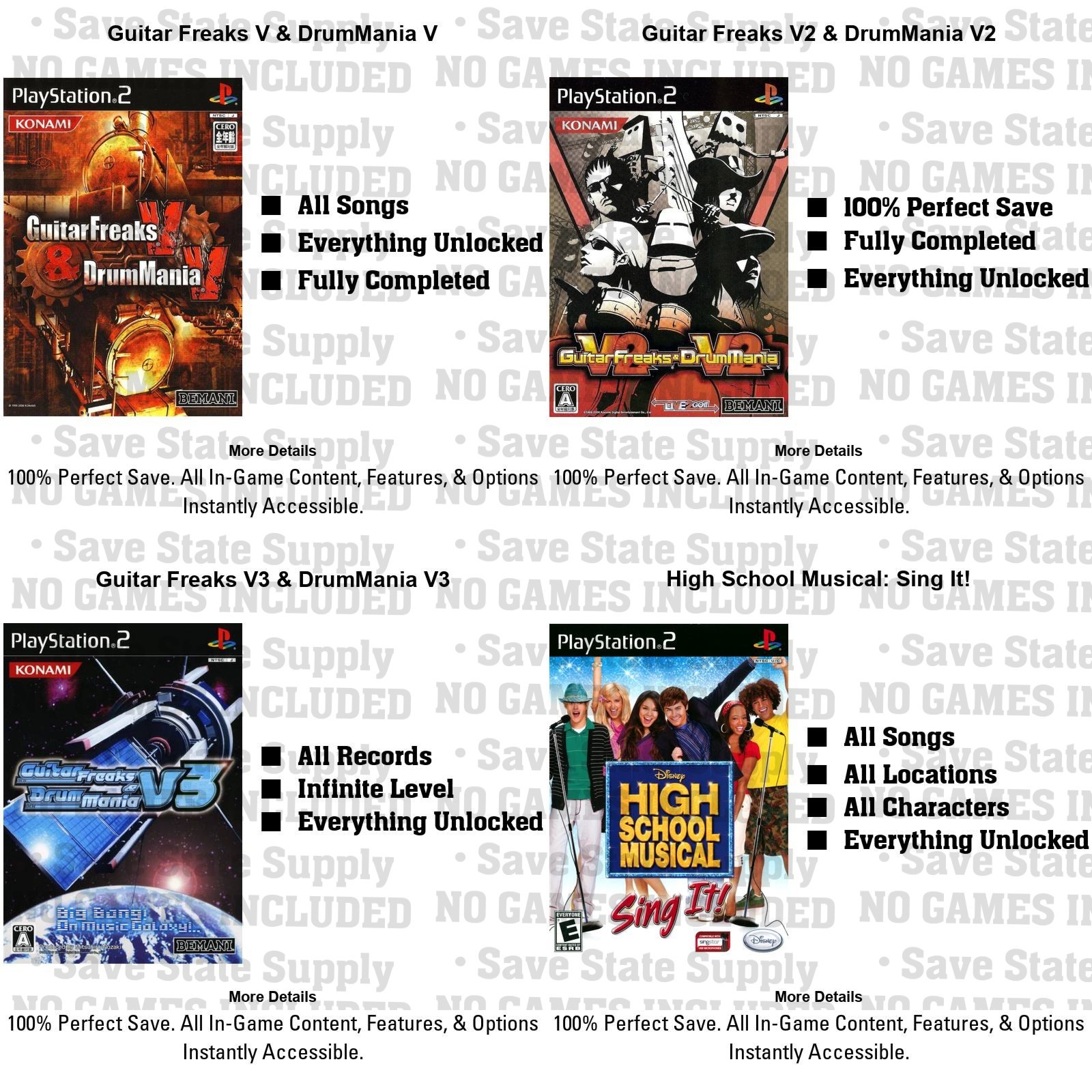 Amplitude Beatmania Dancing Frequency Guitar Freaks Sing Playstation Memory Card