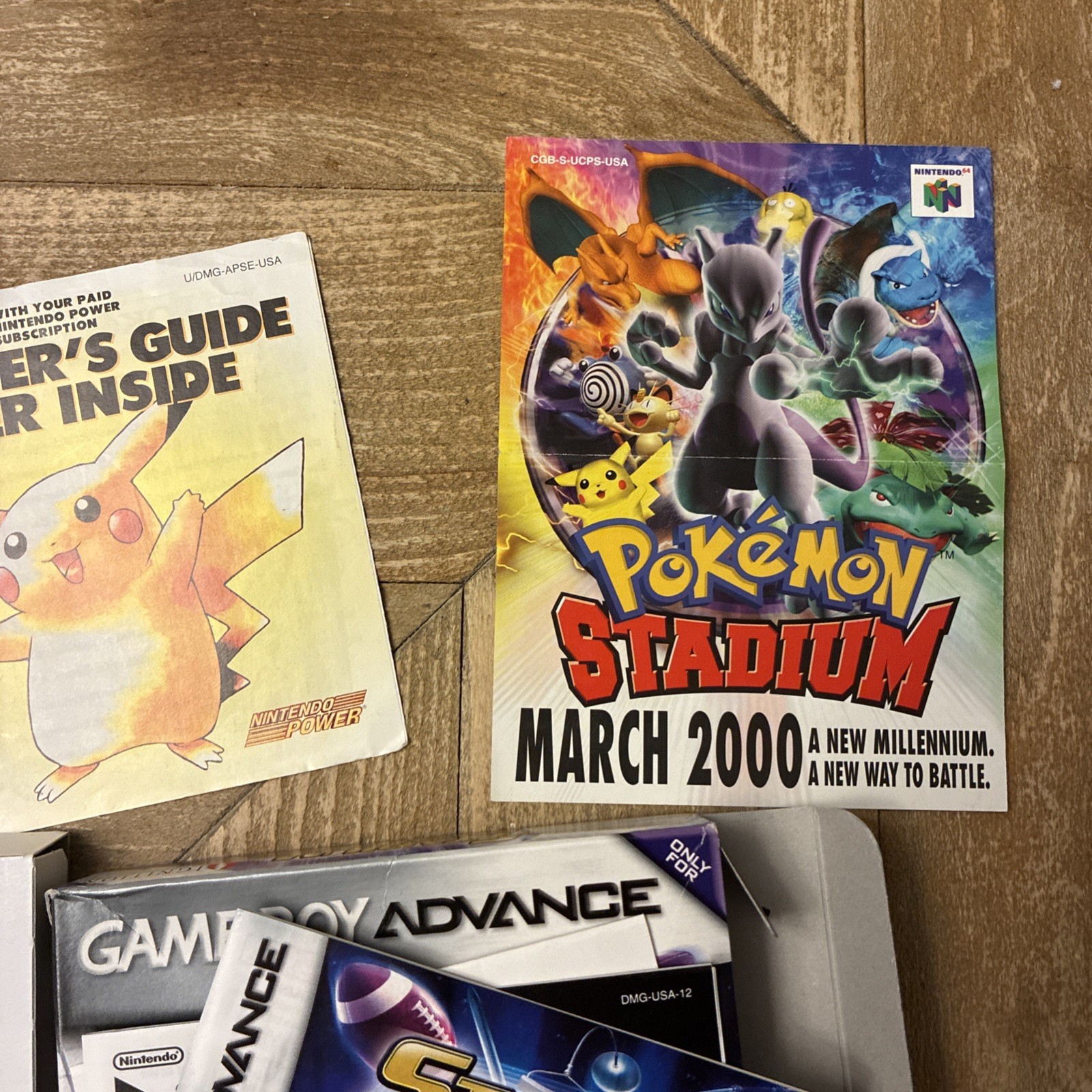 Pokemon Stadium N64 Red Blue Yellow Gameboy Insert March 2000 Poster + Guide!!!