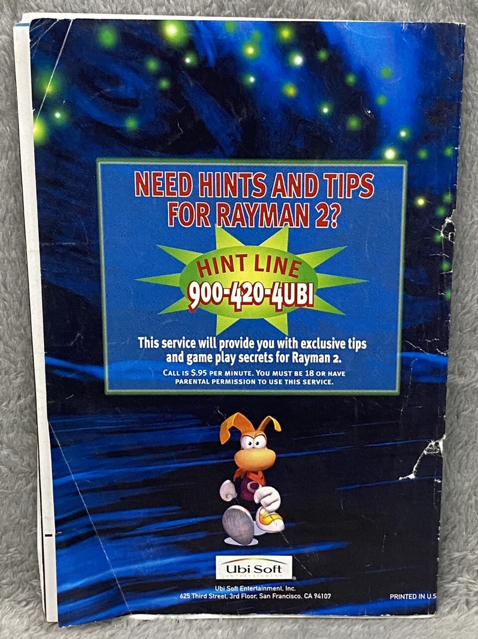 Nintendo 64 Rayman 2 The Great Escape Manual Booklet ONLY Game Not Included!