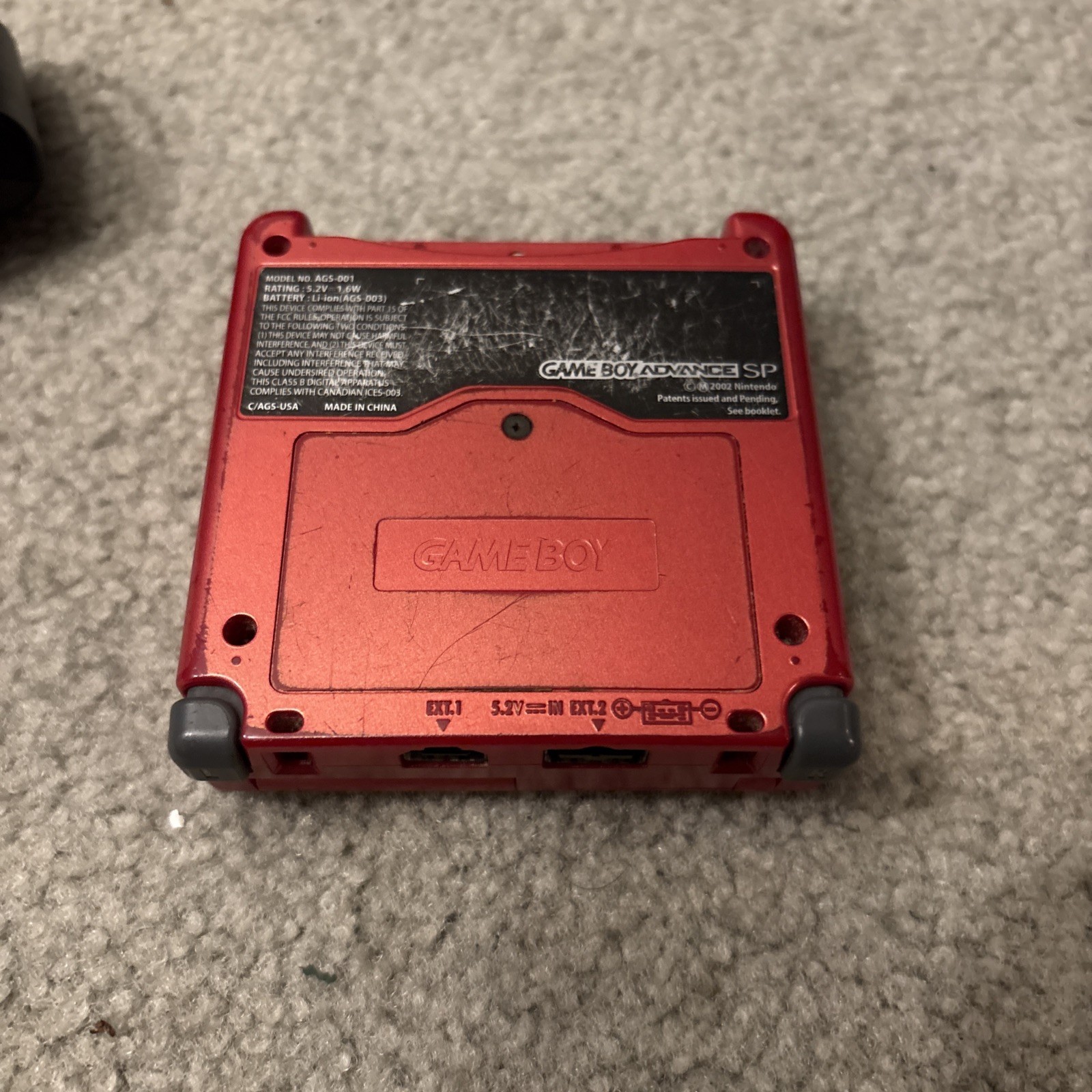 Nintendo Game Boy Advance SP Handheld System – Flame Red W Charger Tested