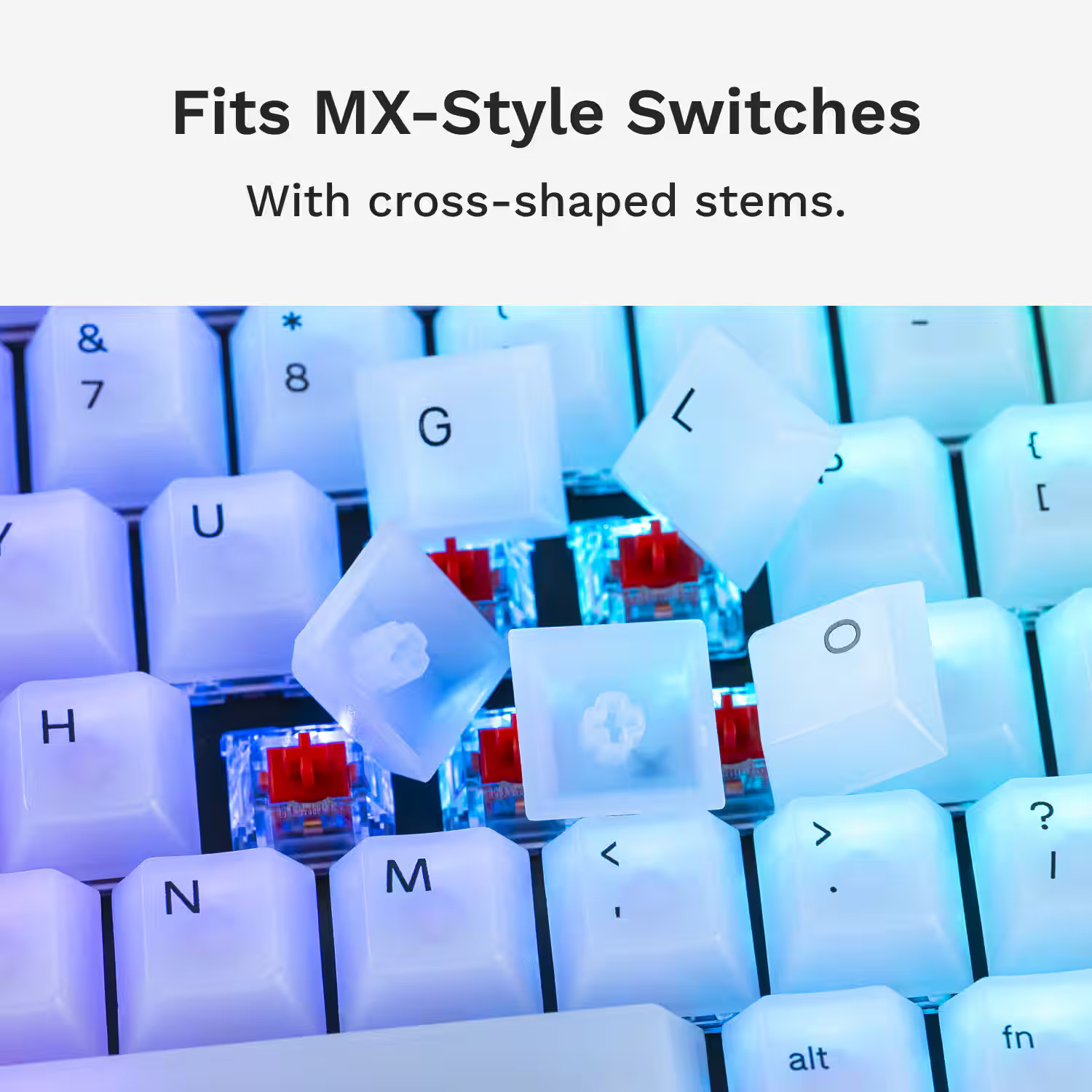 Glorious – Polychroma Translucent Universal RGB Keycaps for 100% 85% 80% TKL …