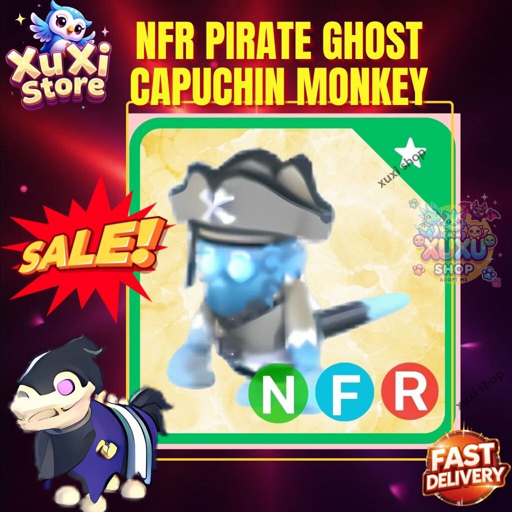 🐵💀 Combo Neeon Pirate Ghost Capuchin Monkey (NFR + Normal) Adopt M3e Pet Sale