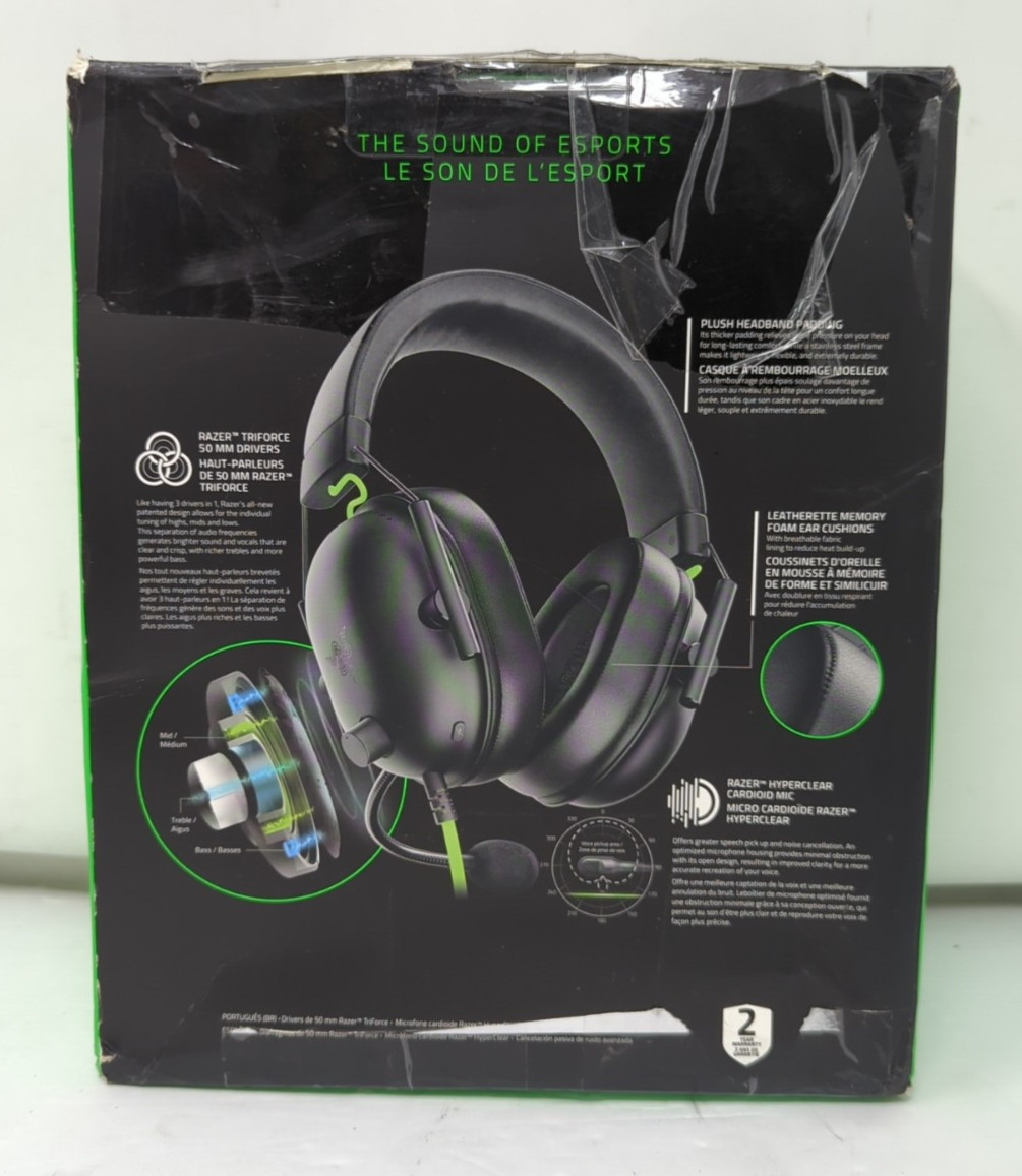 Razer Blackshark V2 X Black Over the Ear Gaming Headset!!!READ DESCRIPTION!!!