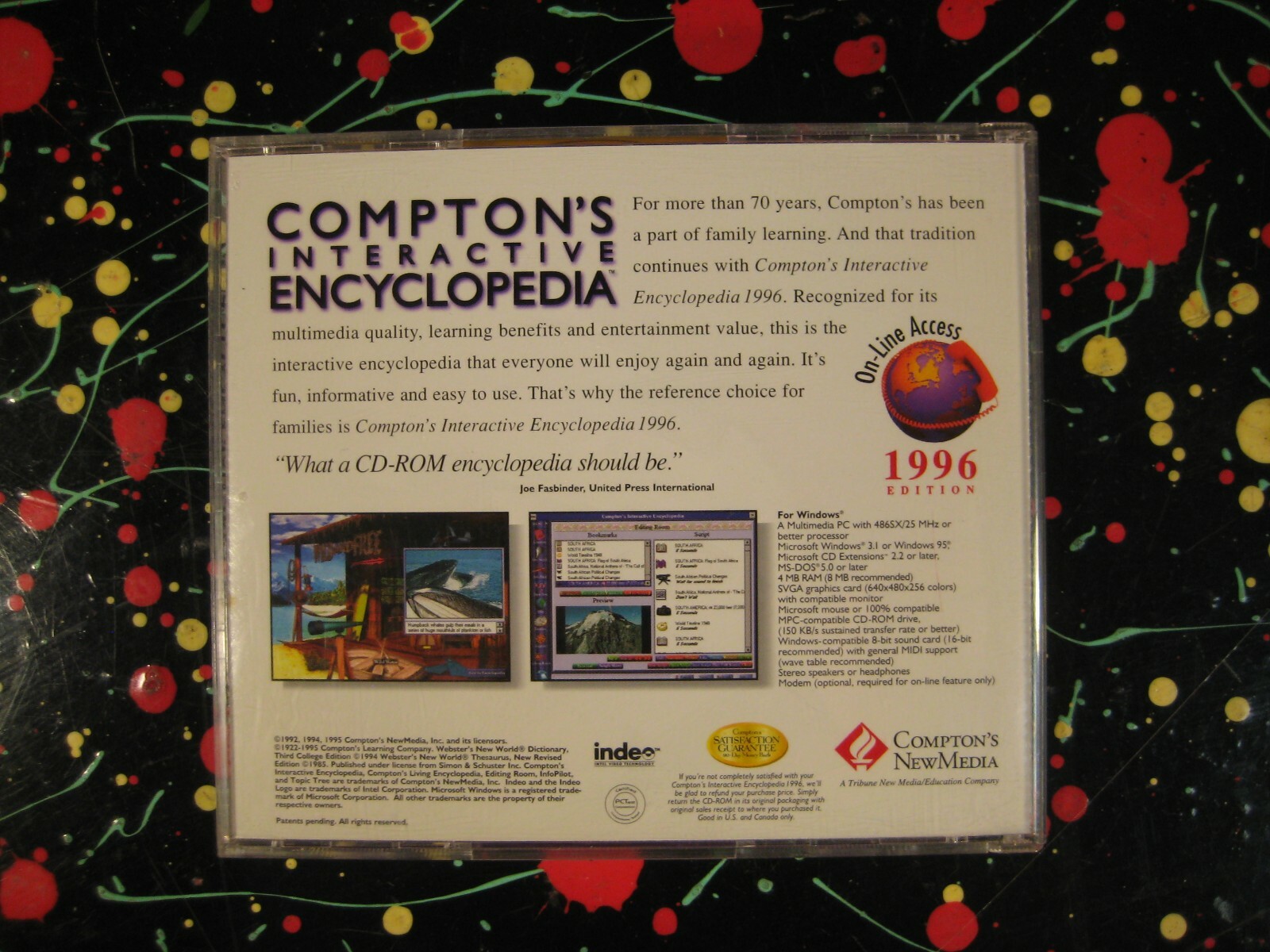 Compton’s Interactive Encyclopedia 1996 Win 3.1/95 PC CDROM Software US Version