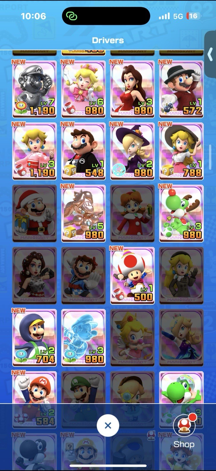 Nintendo Mario Kart Tour Account Android iOS 131 Drivers 125 Karts 85 Gliders