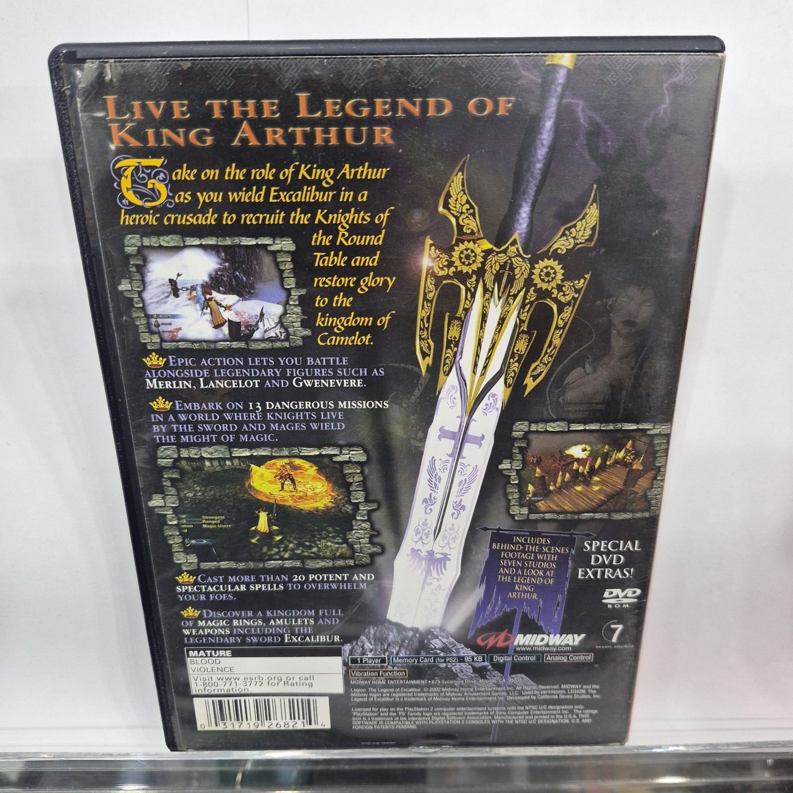 Midway Legion: The Legend of Excalibur Sony PlayStation 2 2002 M NTSC-U/C Manual