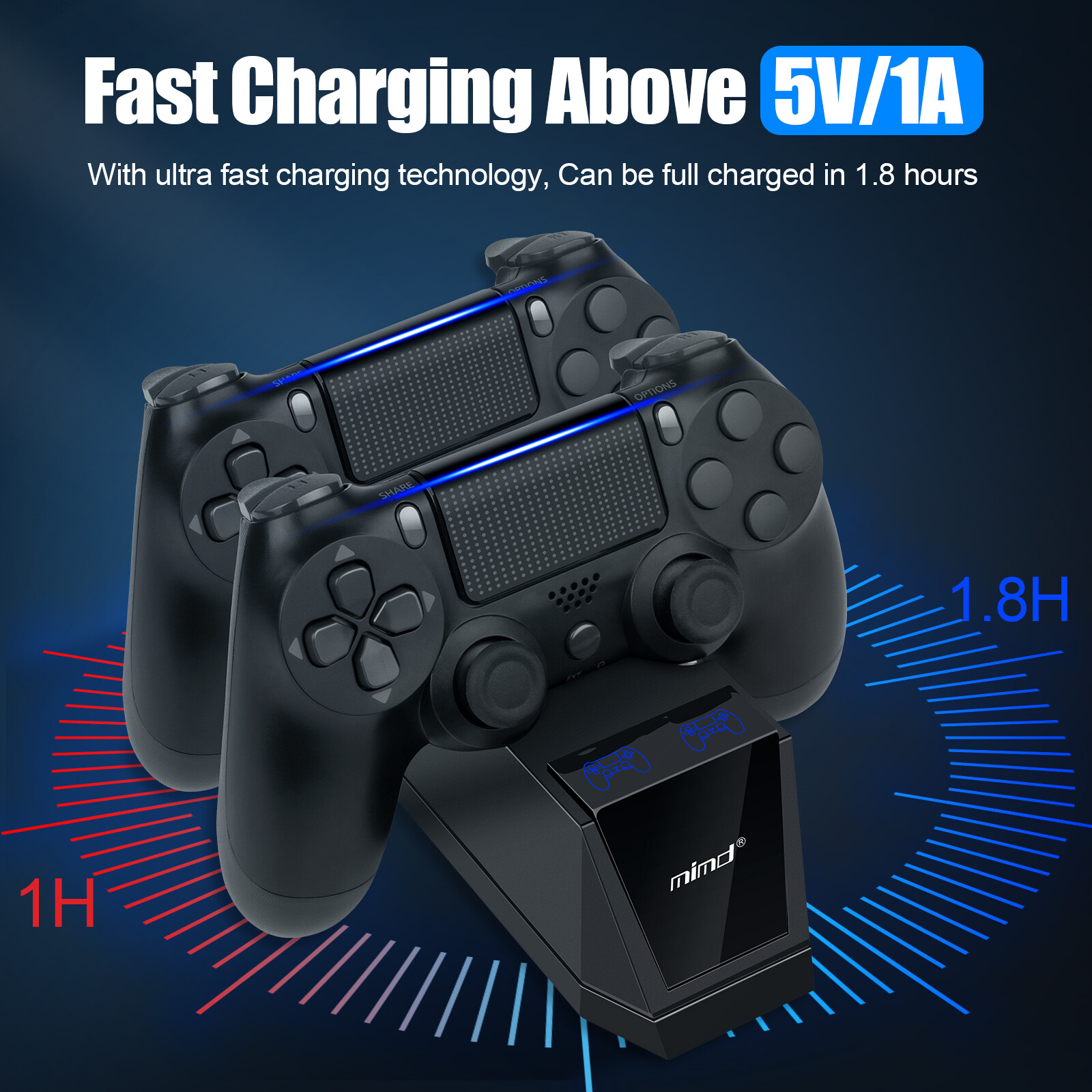 Dual Fast Charger Dock Station Charging Stand For PS4 PlayStation 4 Controller
