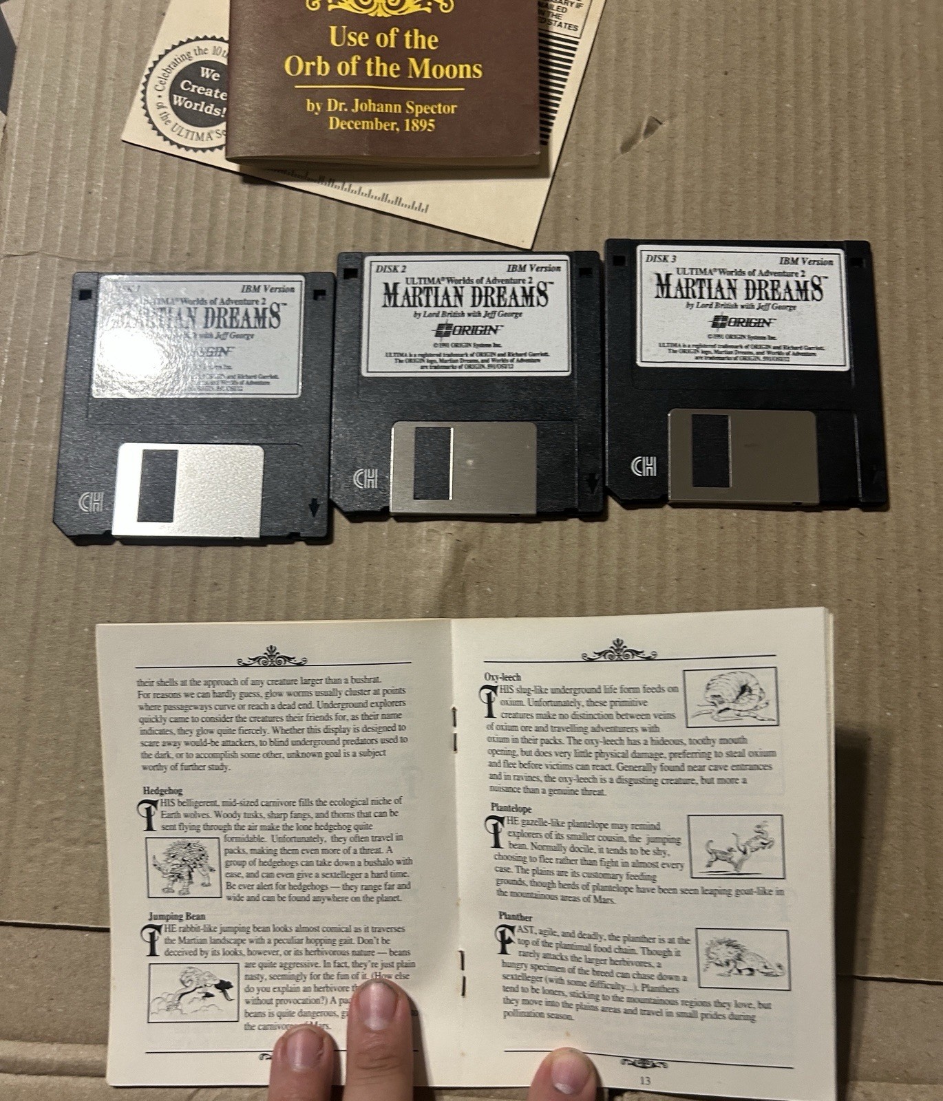 ULTIMA Worlds of Adventure 2 MARTIAN DREAMS 3.5″ Disks IBM PC Game Big Box