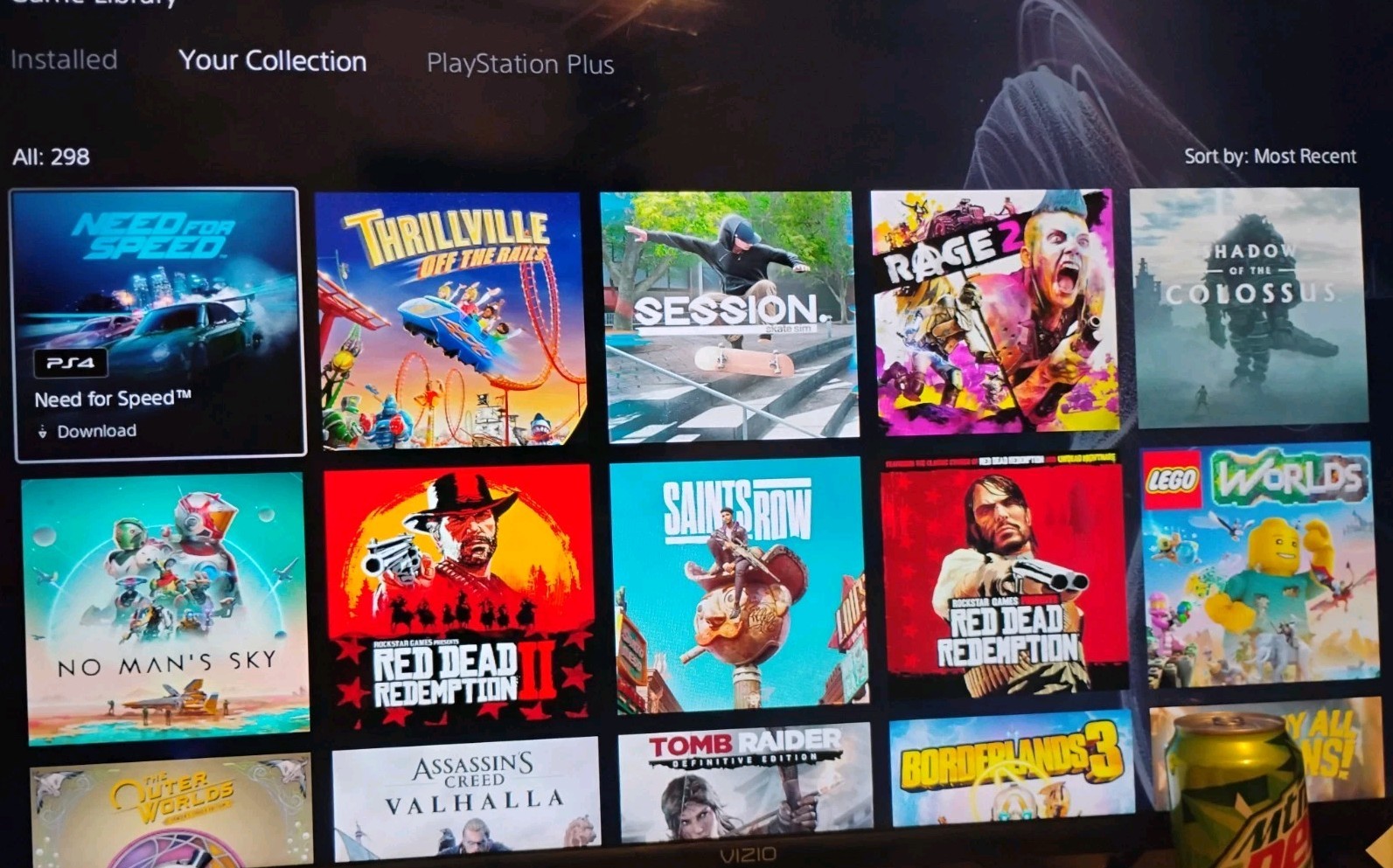 Ps4 Slim 500Gb+Account With 304 Games+No Controller+PWR Cord+HDMI+Charger Stand