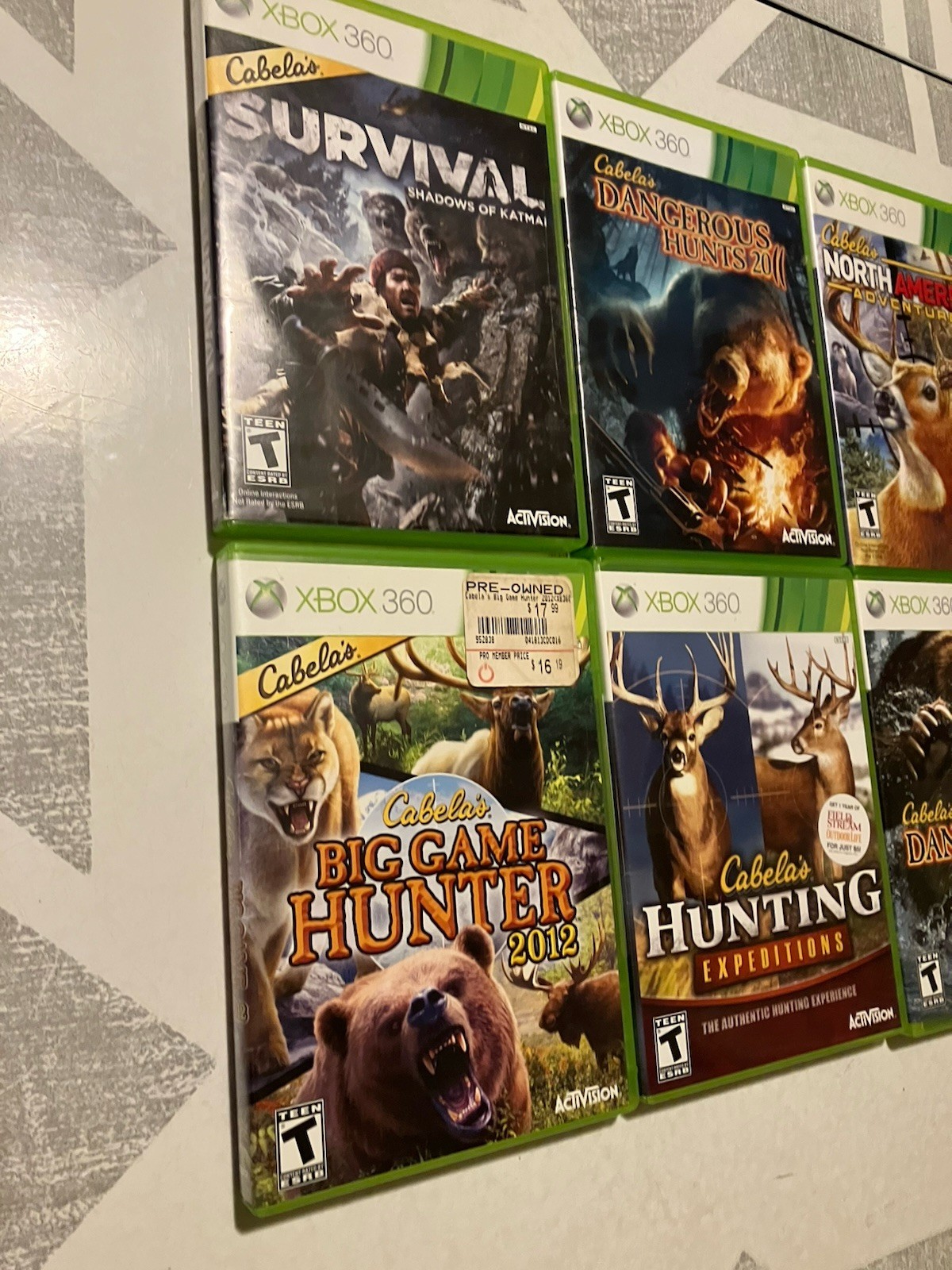 Cabelas Xbox 360 8 Game Lot Big Hunter, Dangerous Hunts, African, Survival