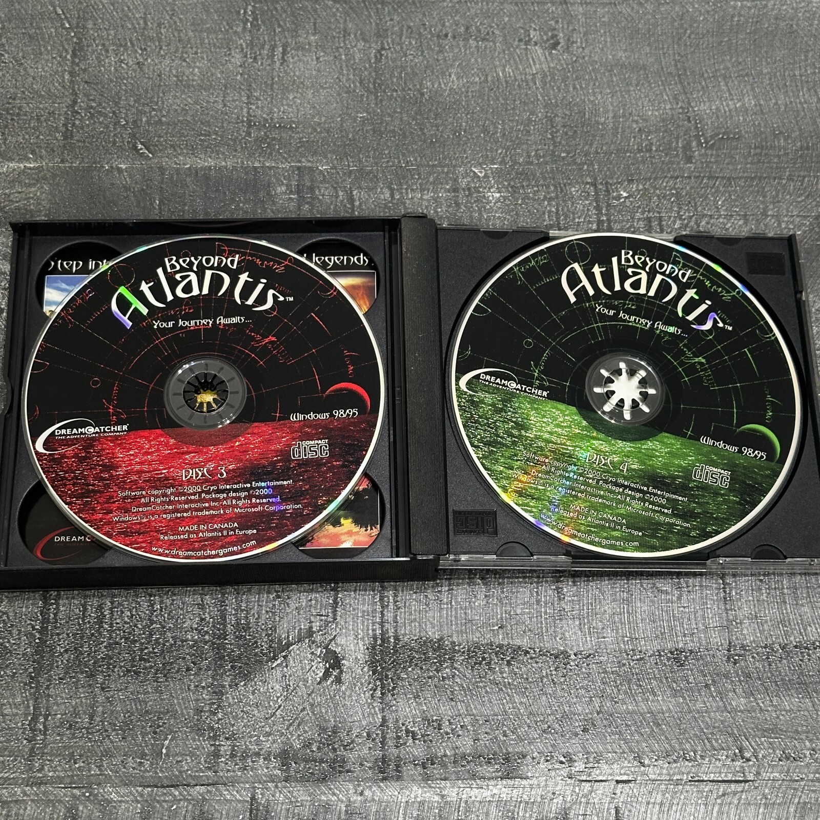 Beyond Atlantis PC CD-ROM 4-disc DreamCatcher Cryo 2000 game for Windows 95/98