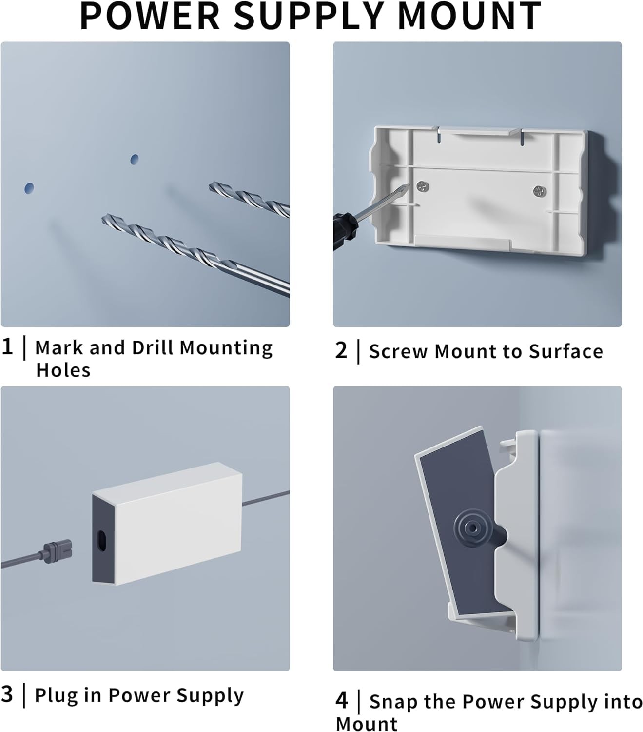 Starlink Gen 3 Router Wall Mount Kit with Power Supply Mounting Bracket white