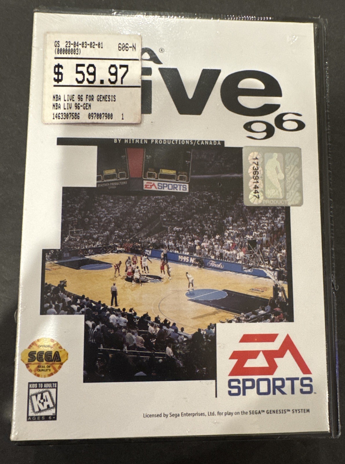 NBA Live 96 Basketball (Sega Genesis, 1995) Authentic Game Sealed New Complete !