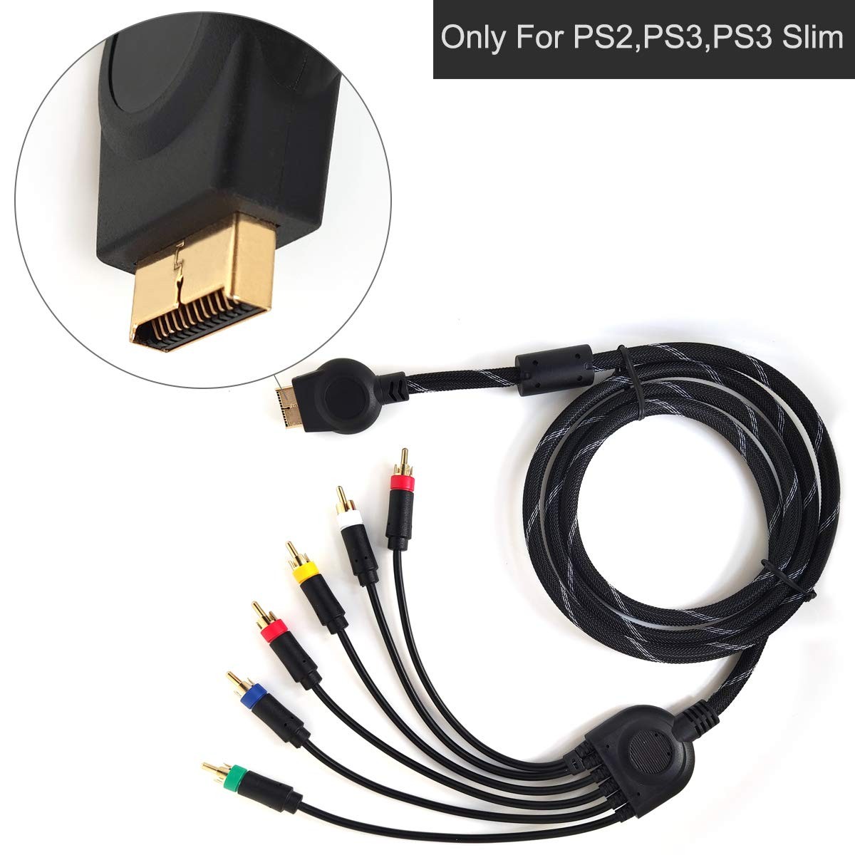 HD Retrovision PlayStation 2/3 PS2/PS3 Premium YPbPr Component Video Cable 6 Ft