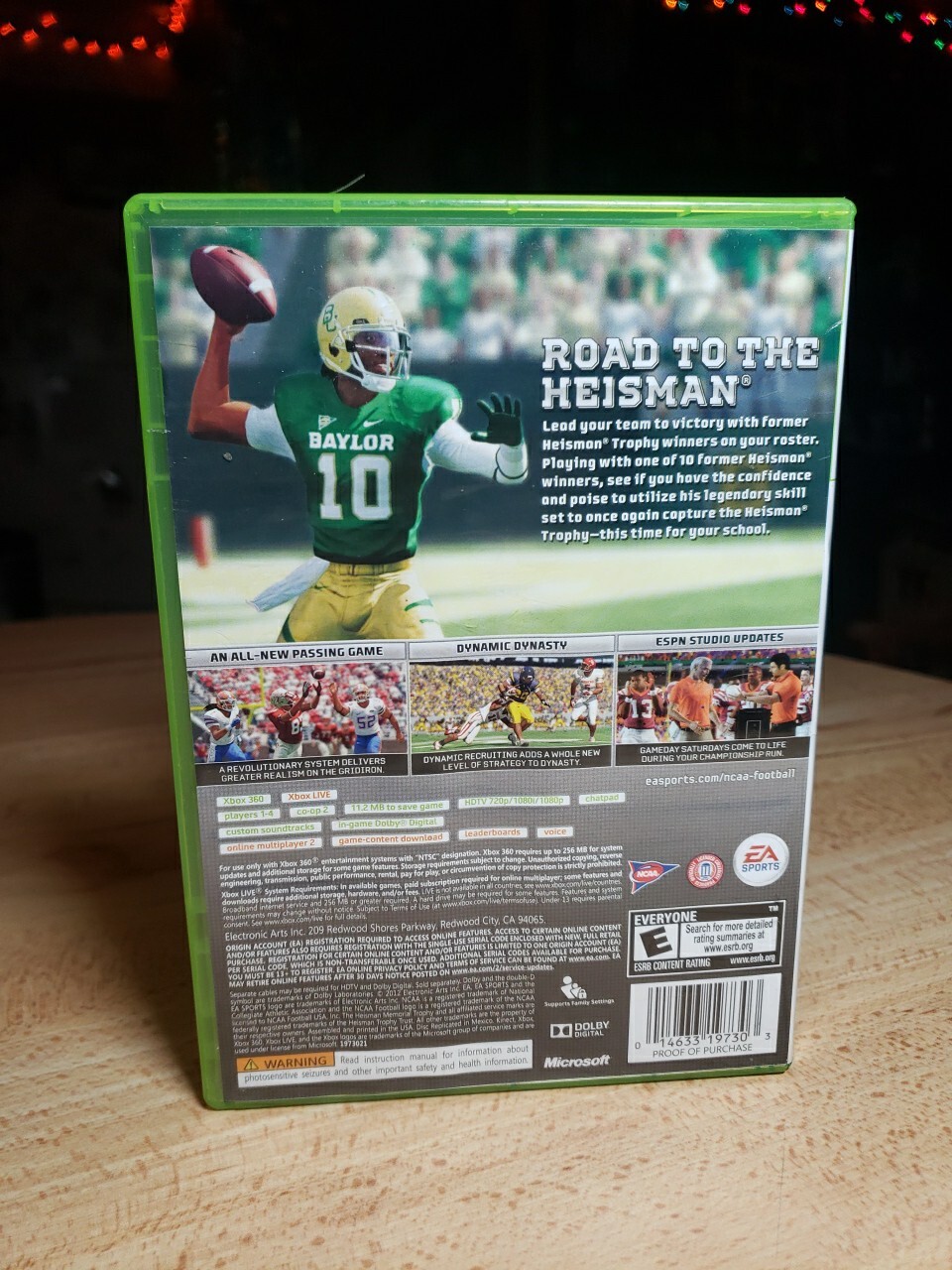 NCAA Football 13 Microsoft Xbox 360, 2012 Case, Artwork + Warranty Card NO GAME