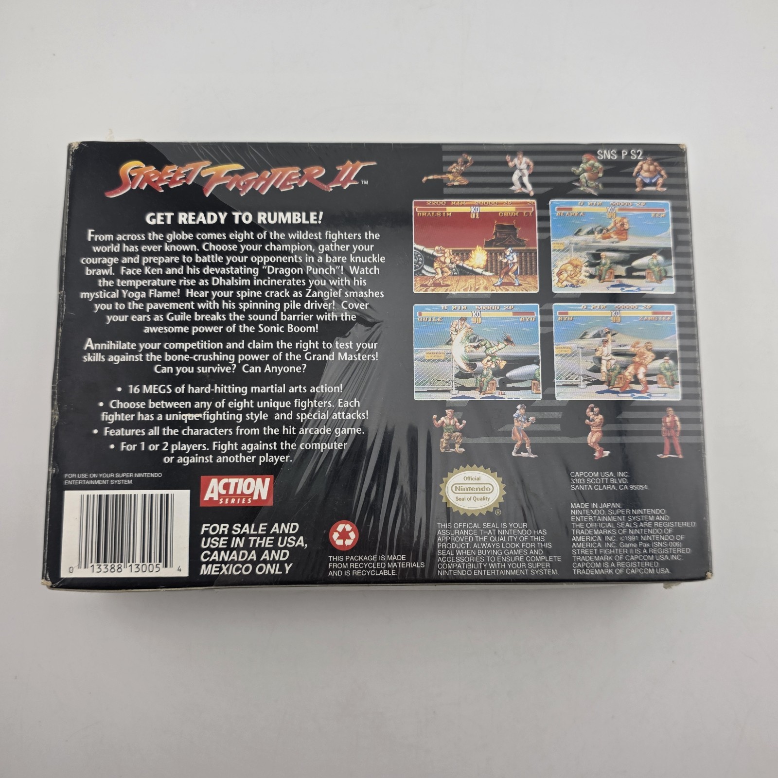 Street Fighter II – Box With Registration Card – Super Nintendo Shrink (No Game)