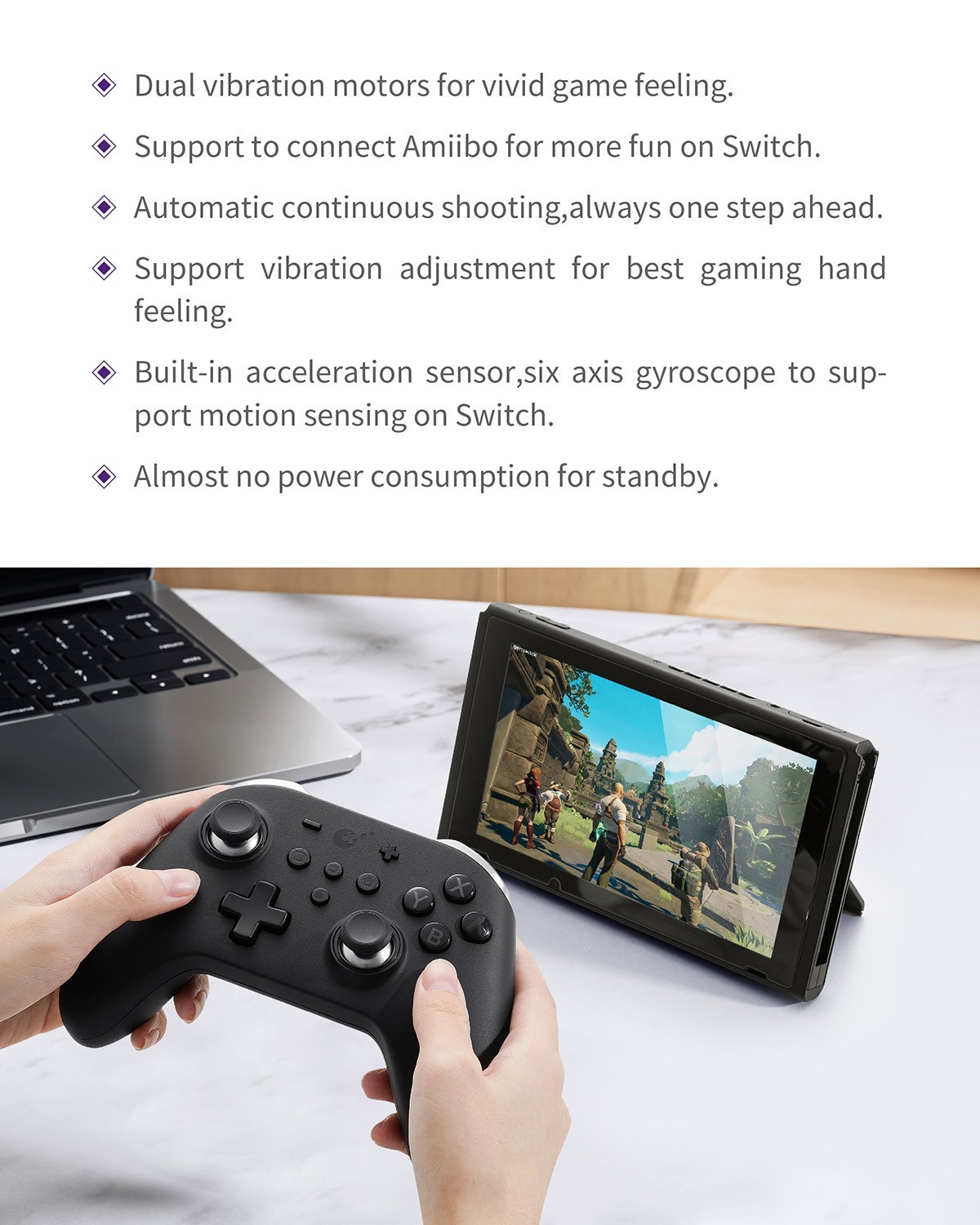 NEW Gulikit Zen Pro Wireless Controller – for Nintendo Switch – White – NS09