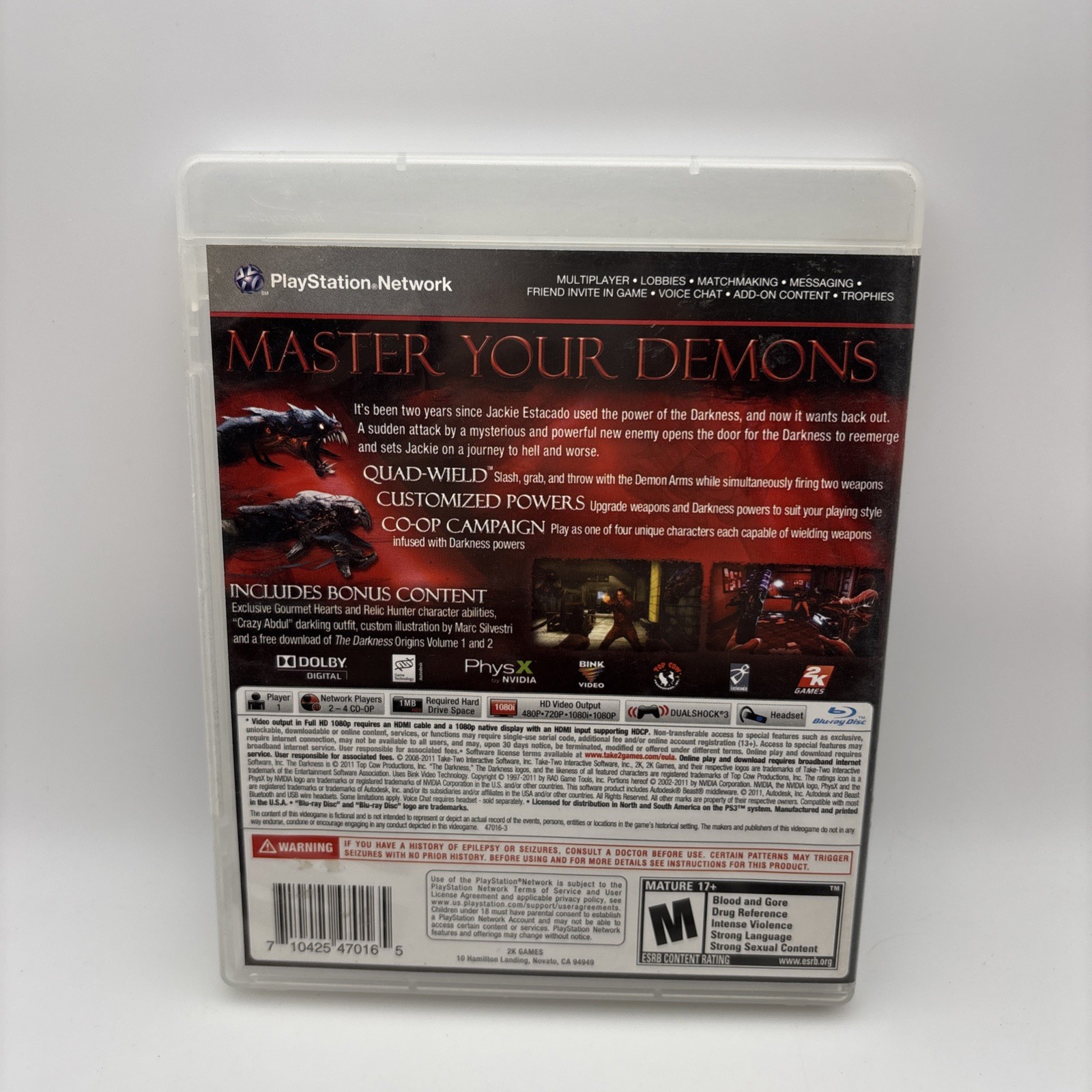 CIB w/ Manual – The Darkness II Limited Edition (Sony PlayStation 3, 2012)