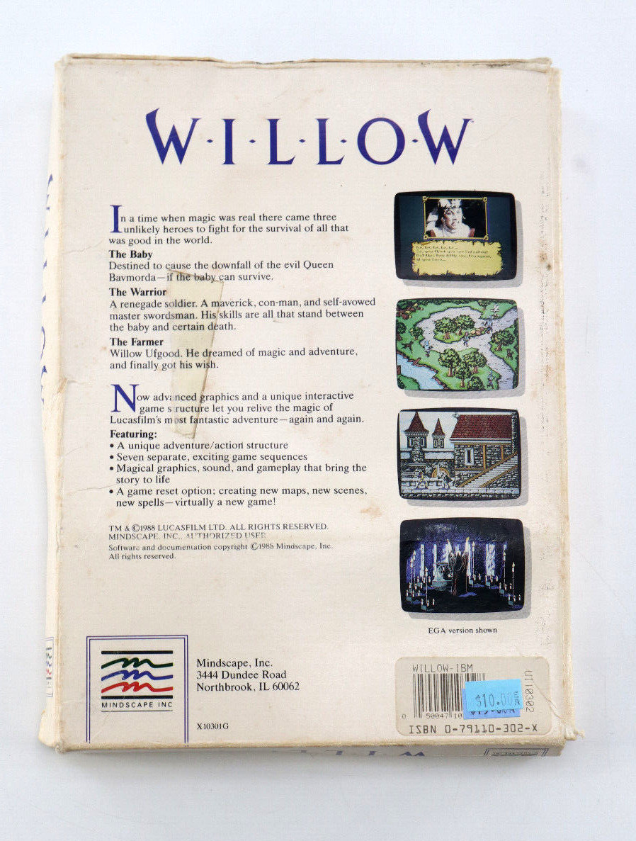 Vtg 1988 Willow The Computer Game IBM PC 5.25 Complete In BOX