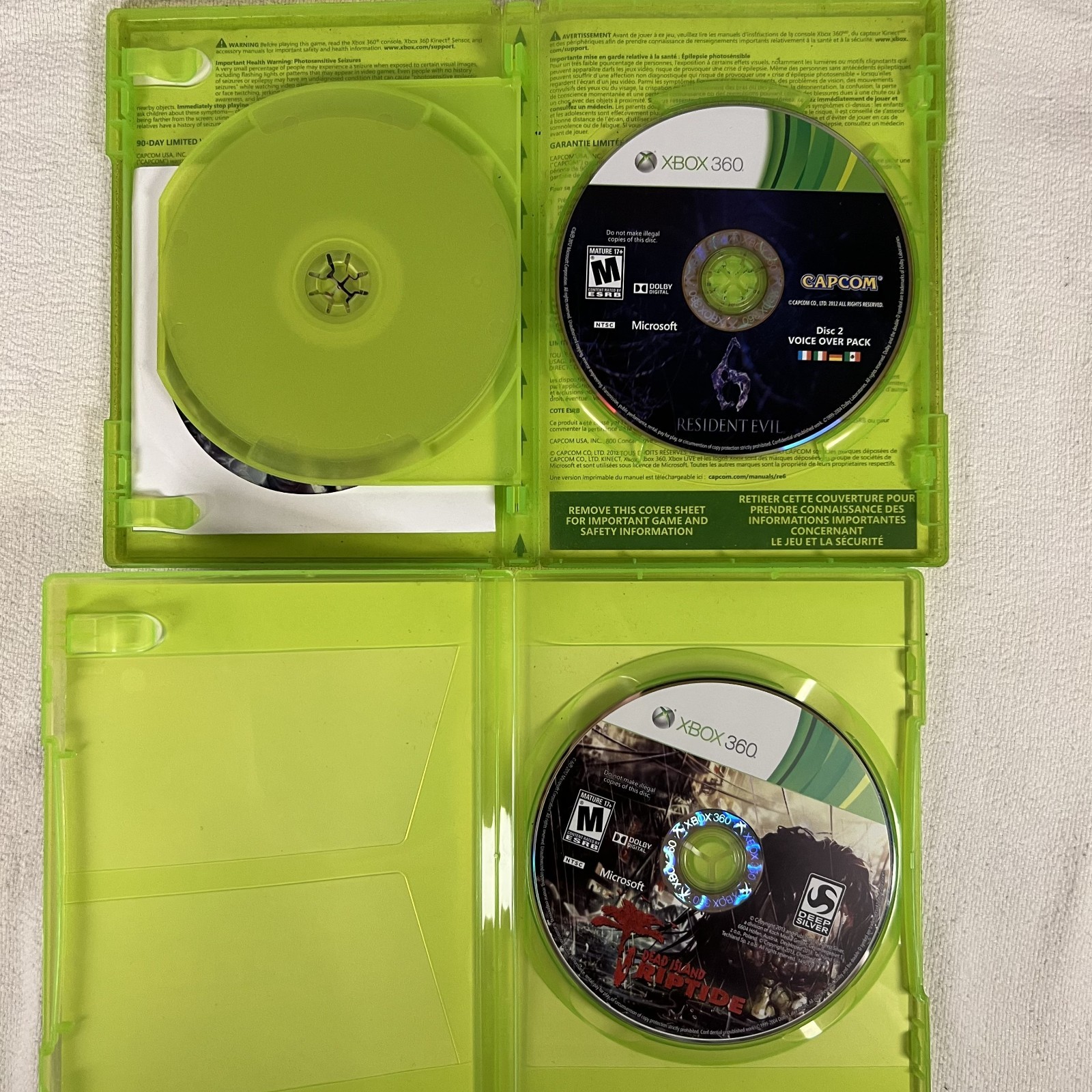 Resident Evil 6 Dead Island Riptide Deadrising Zombie Lot Microsoft Xbox 360