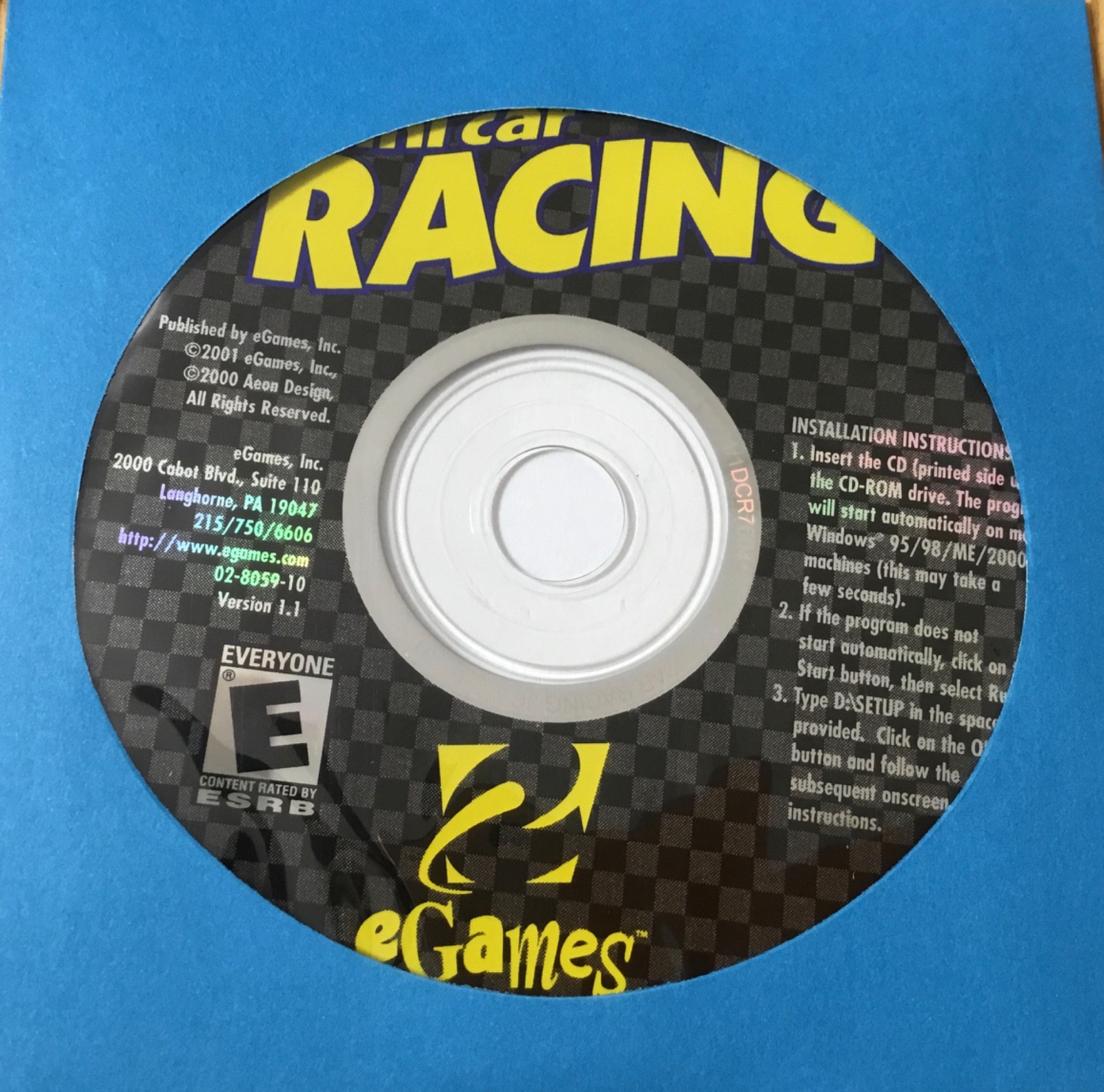 Mini Car Racing (Windows 95/98, 2001) Game/Case, Not Tested
