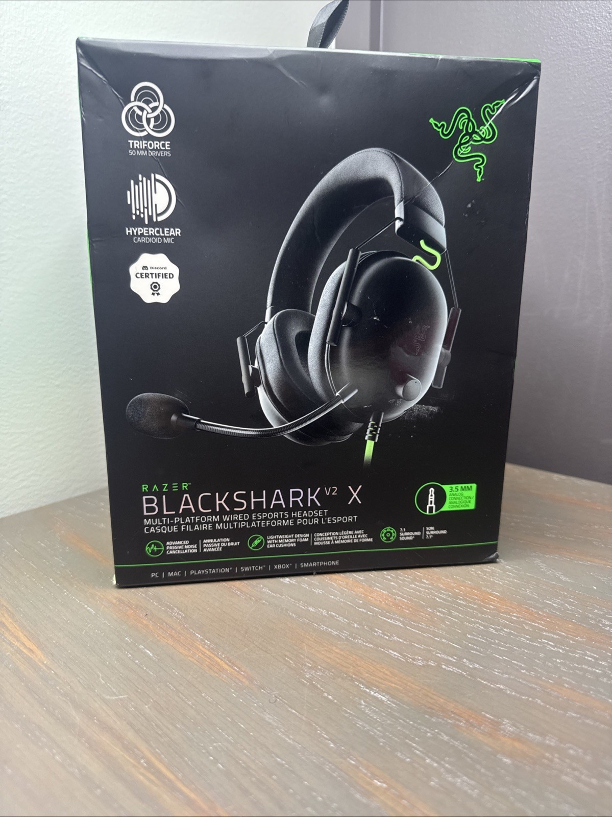 Razer Blackshark V2 X Black Over the Ear WIRED Gaming Headset