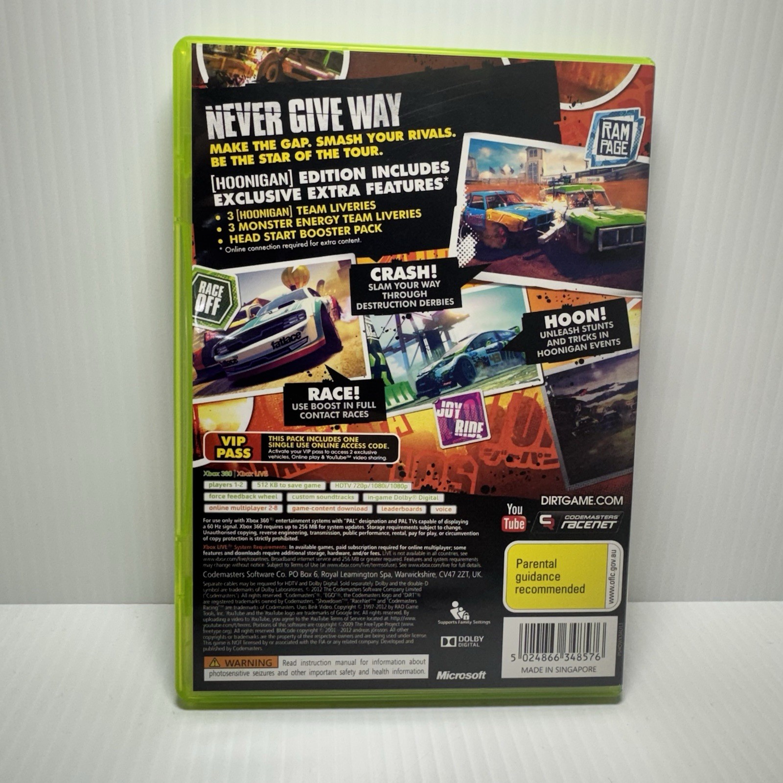 Dirt Showdown Microsoft Xbox 360 Game Complete w/ Manual Like New Condition PAL