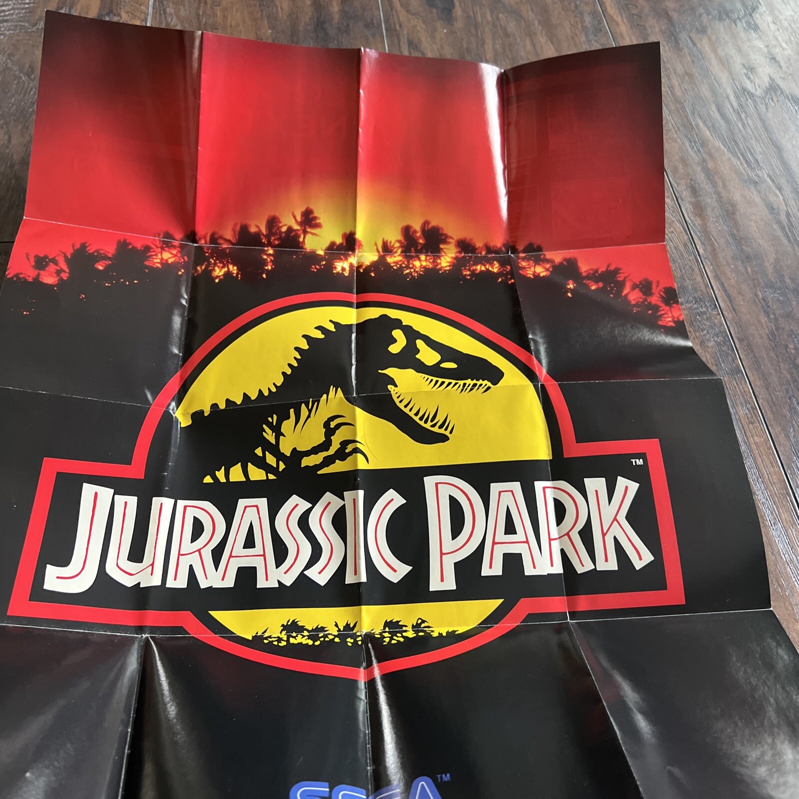 2 Jurassic Park Sega Genesis / Game Gear 1993 Fold Out Insert Poster Both GUC