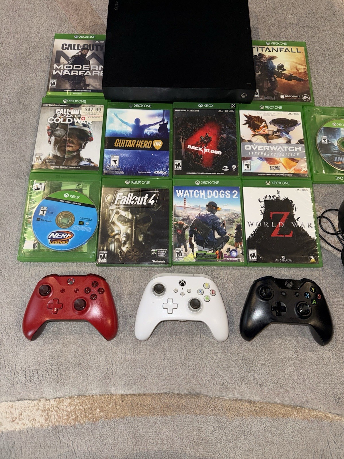 Xbox One X 1TB Console Bundle 3 Controllers 11 Games Turtle Beach Headset