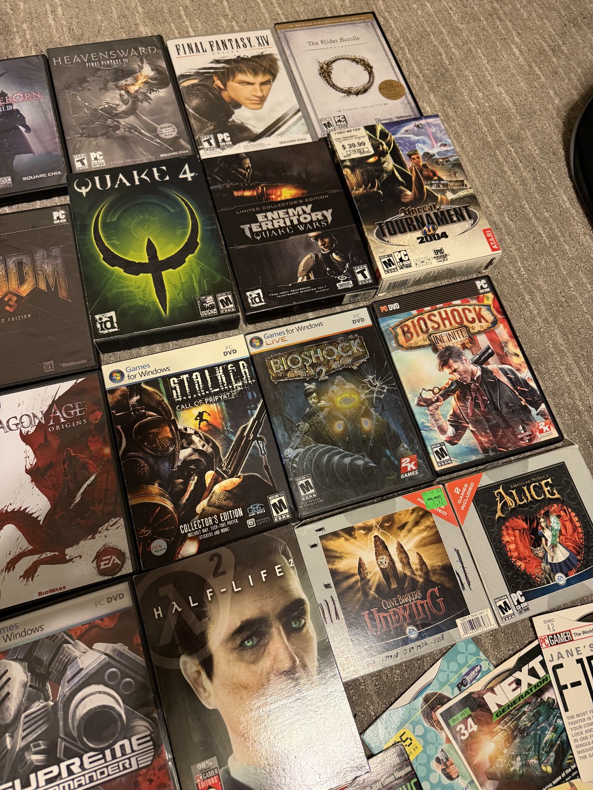 PC Vintage Video Game Mega Lot 25 total Used Bioshock Quake Doom Half Life demos