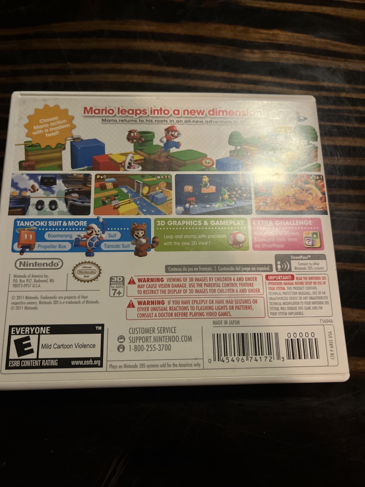 Super Mario 3D Land (Nintendo 3DS) Original Case & Manual Only