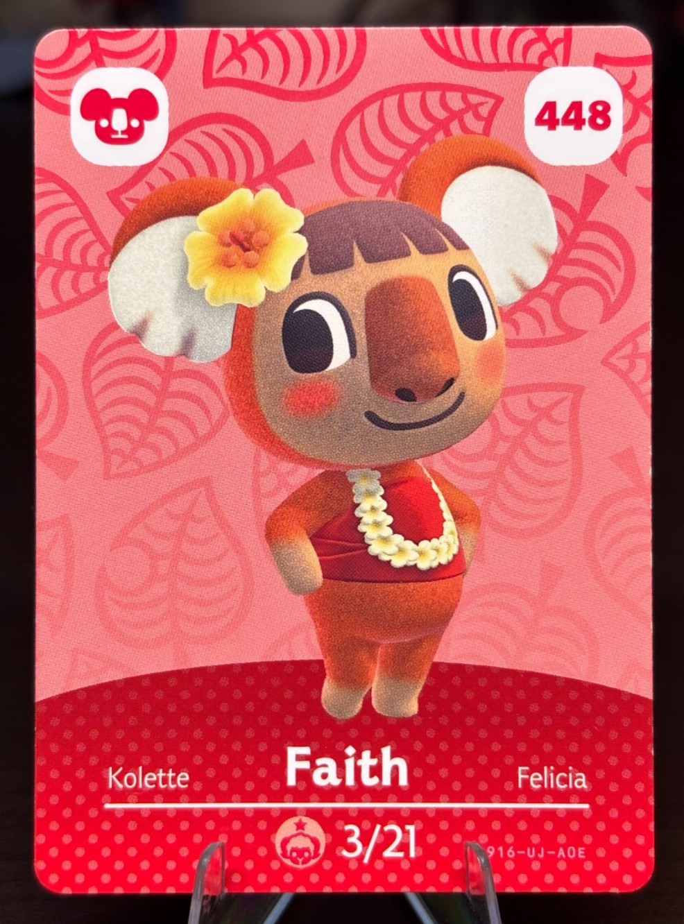 Faith Amiibo Card 448 Animal Crossing Series 5 Nintendo Switch Authentic