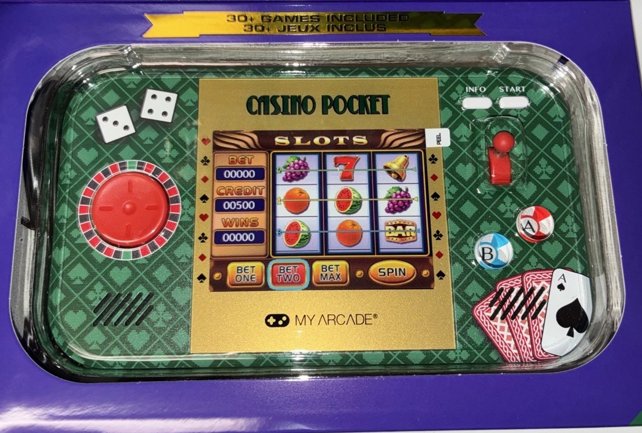 MY ARCADE POCKET PLAYER MAX PORTABLE GAMING SYSTEM OVER 30 Casino Style Games