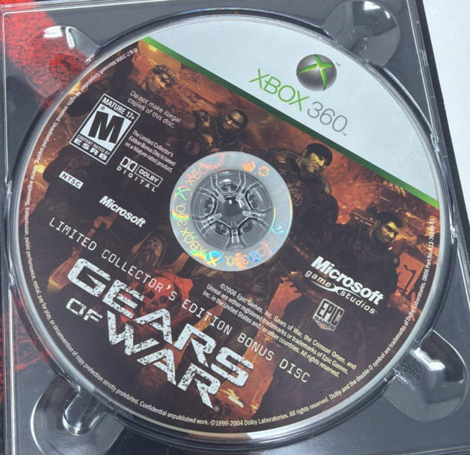 Gears of War tin Xbox 360 SteelBook *Bonus Disk Only* Tested and Works!