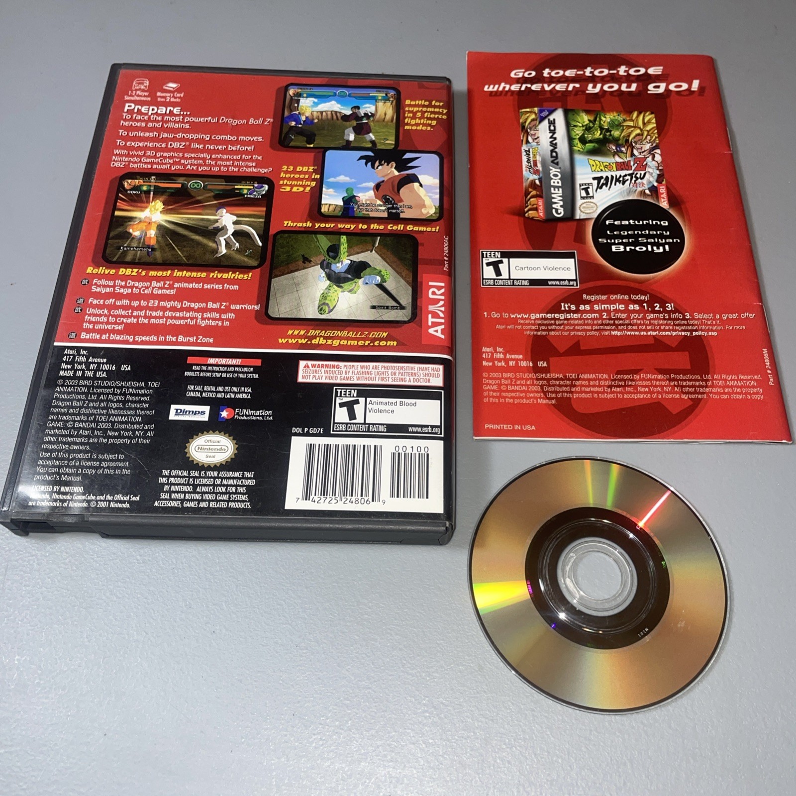 Dragon Ball Z: Budokai (Nintendo GameCube, 2003) CIB Tested