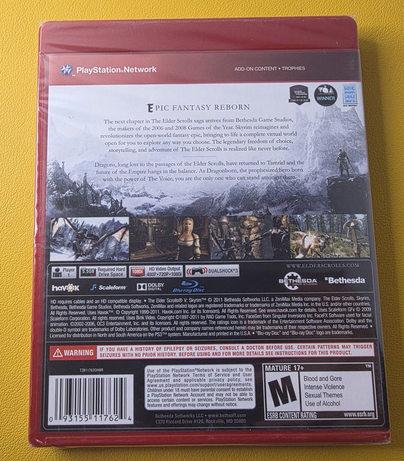 Skyrim Greatest Hits Edition (2013) Sony PlayStation 3 NEW Factory Sealed
