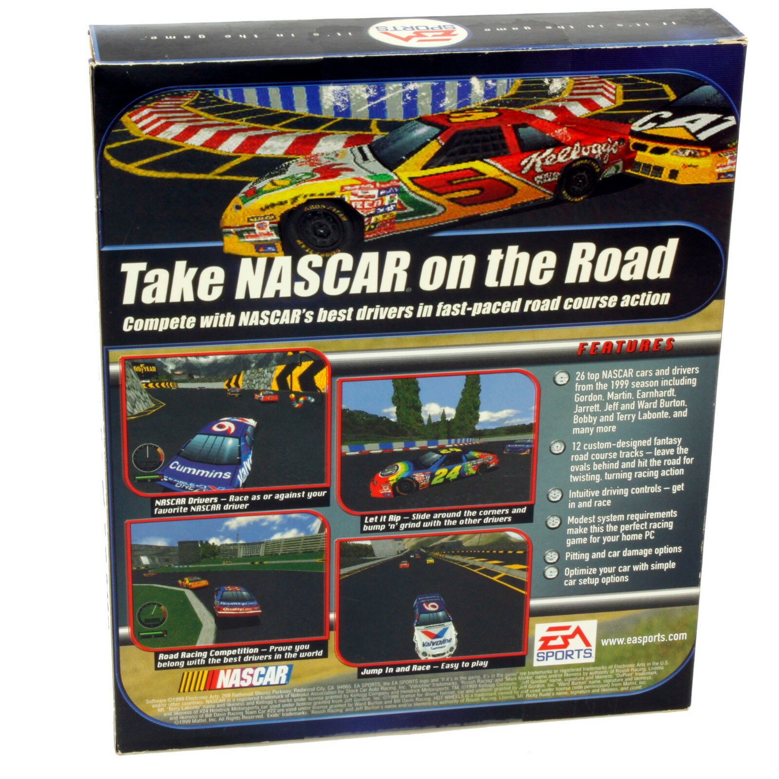 NASCAR ROAD RACING Simulation EA Sports Big Box / PC Cd-rom Complete TT18