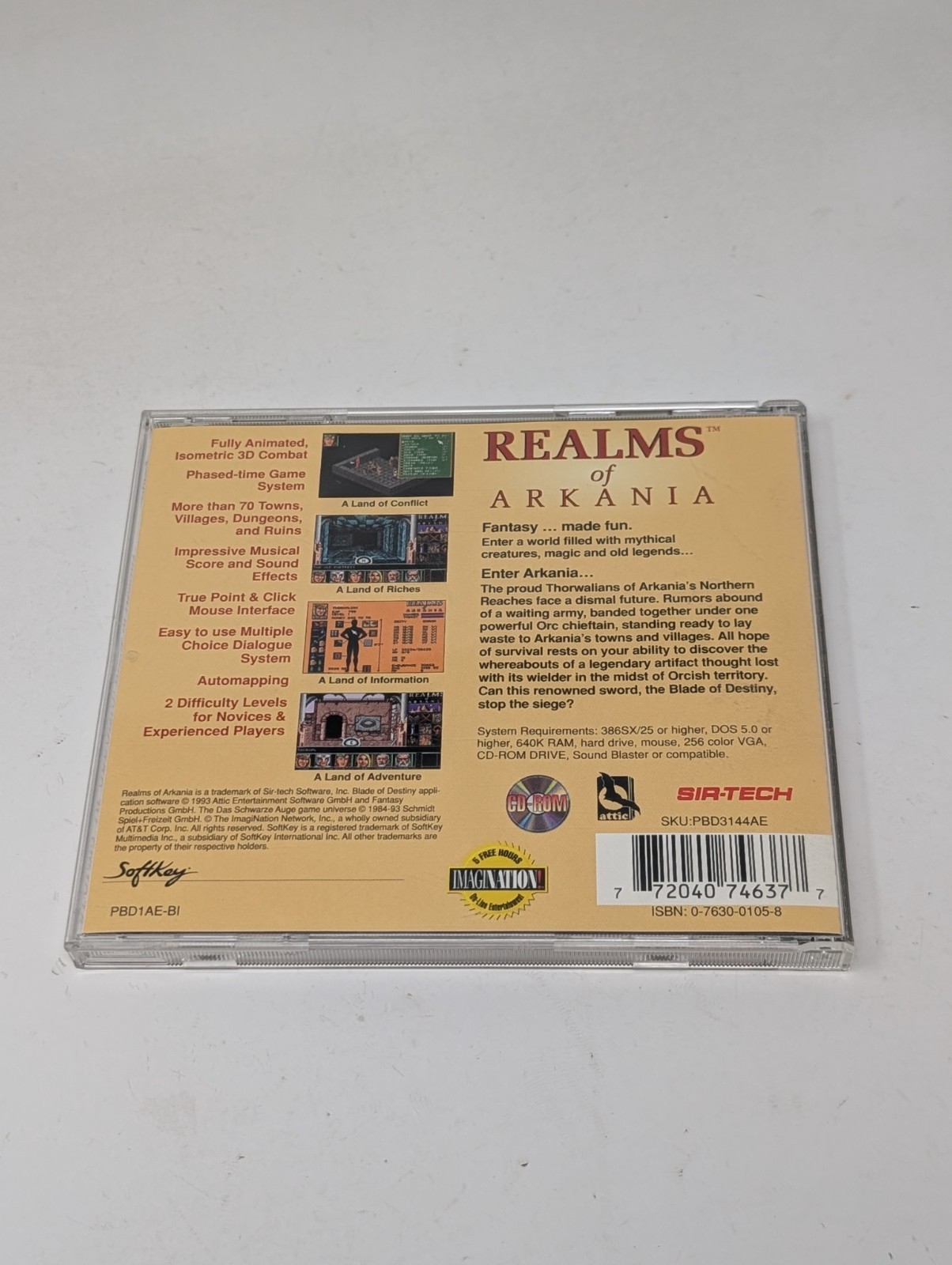 Realms of Arkania Blade of Destiny CD Rom SirTech Fantasy Adventure Game