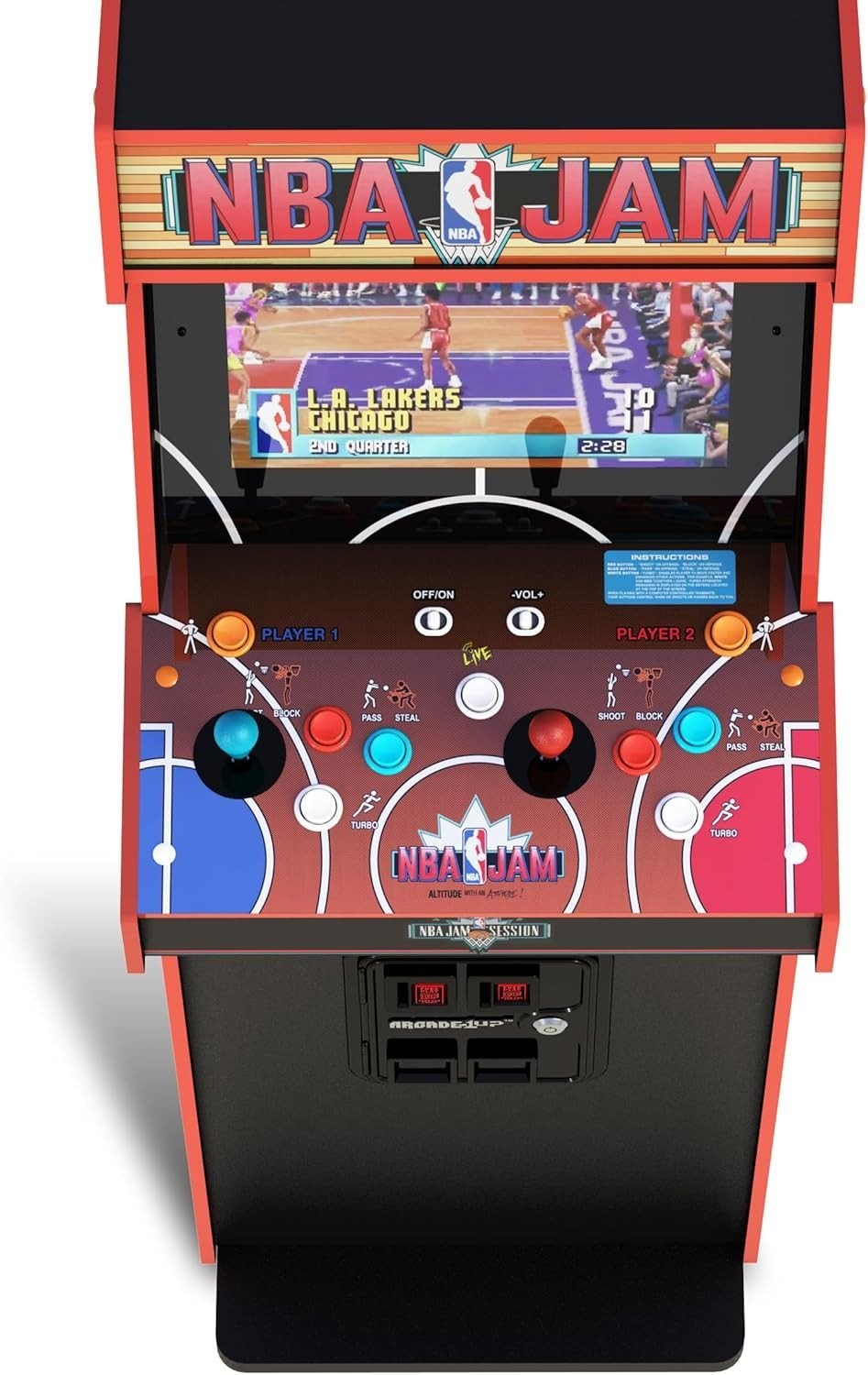 Arcade1Up NBA Jam Deluxe Arcade Machine WiFi 5ft Tall 2-Player Cabinet 3 Games