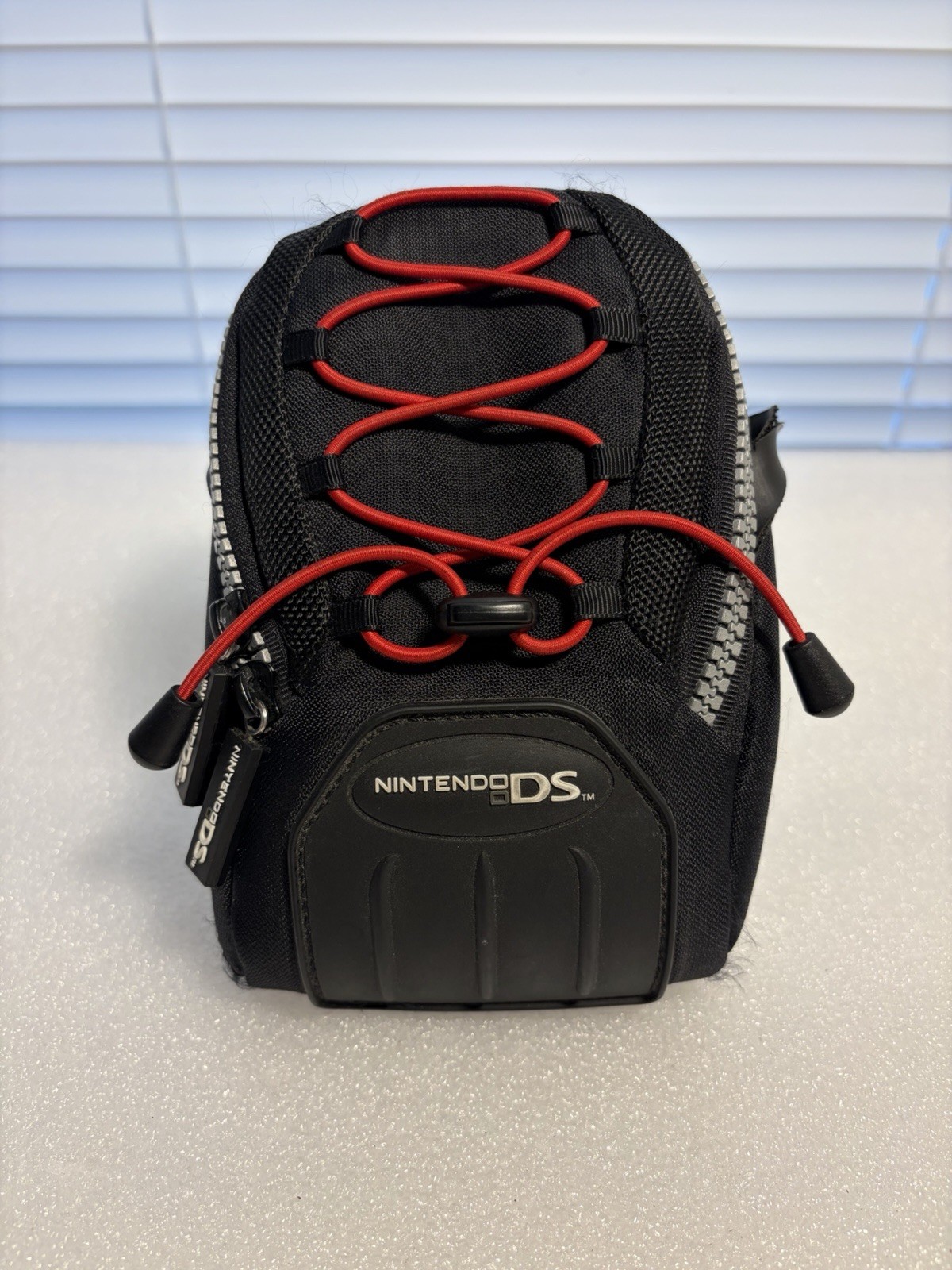 Nintendo DS Mini Backpack Carrying Case Travel Bag Black & Red SHIPS FREE