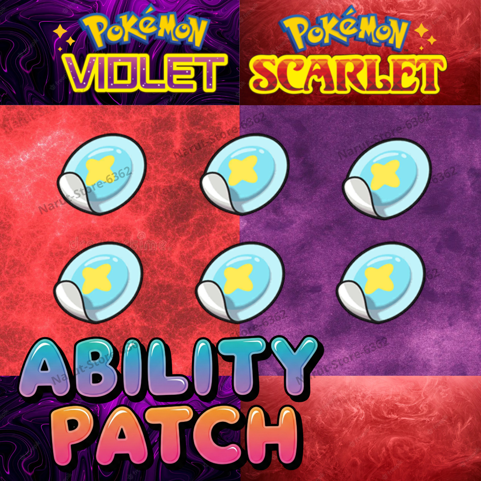 🔥ABILITY PATCH x6🔥 for Pokemon Scarlet & Violet✨ The teal Mask 🌟Indigo Disk