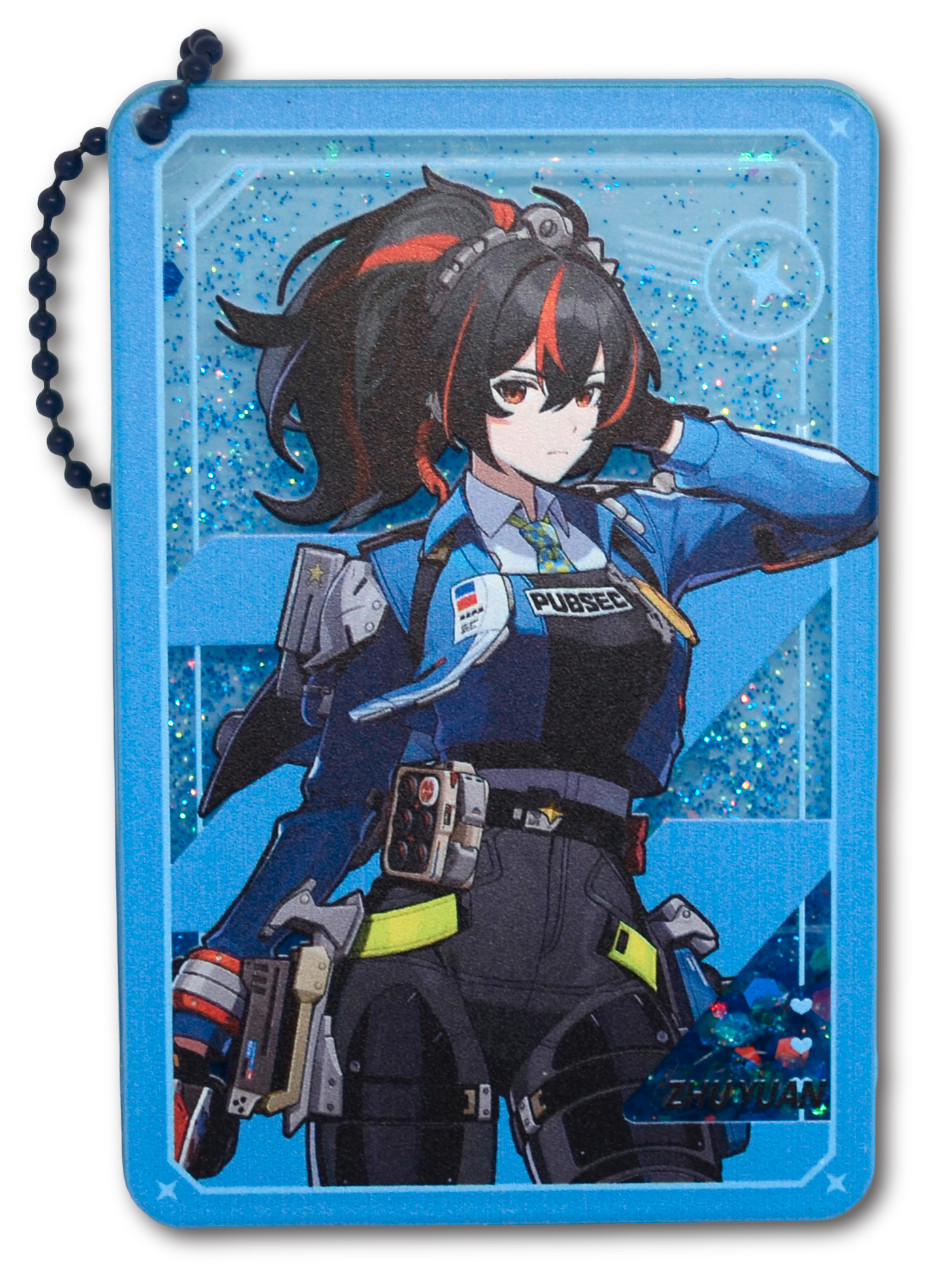 Zhu Yuan Zenless Zone Zero ZZZ Quicksand Glitter Acrylic Keychain Accessory
