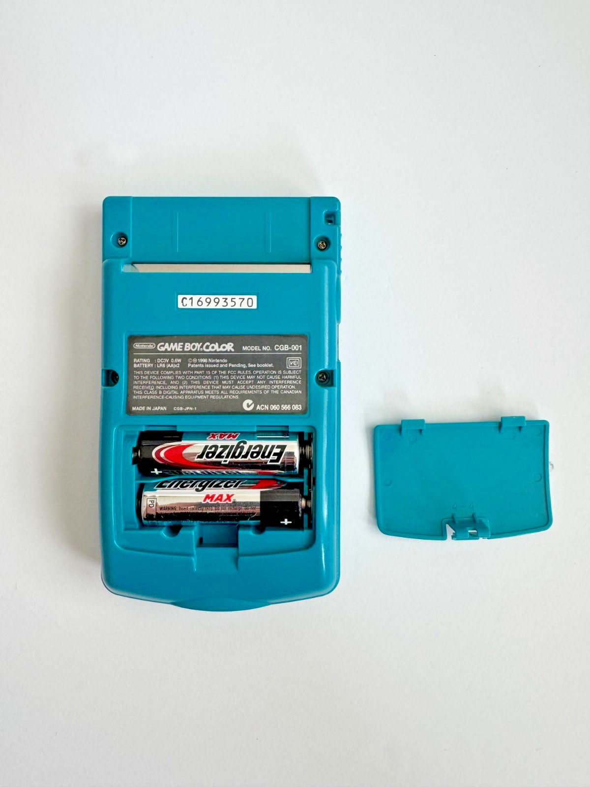 Nintendo Game Boy Color in Light Blue/Teal with Original Box (Tested, Working)