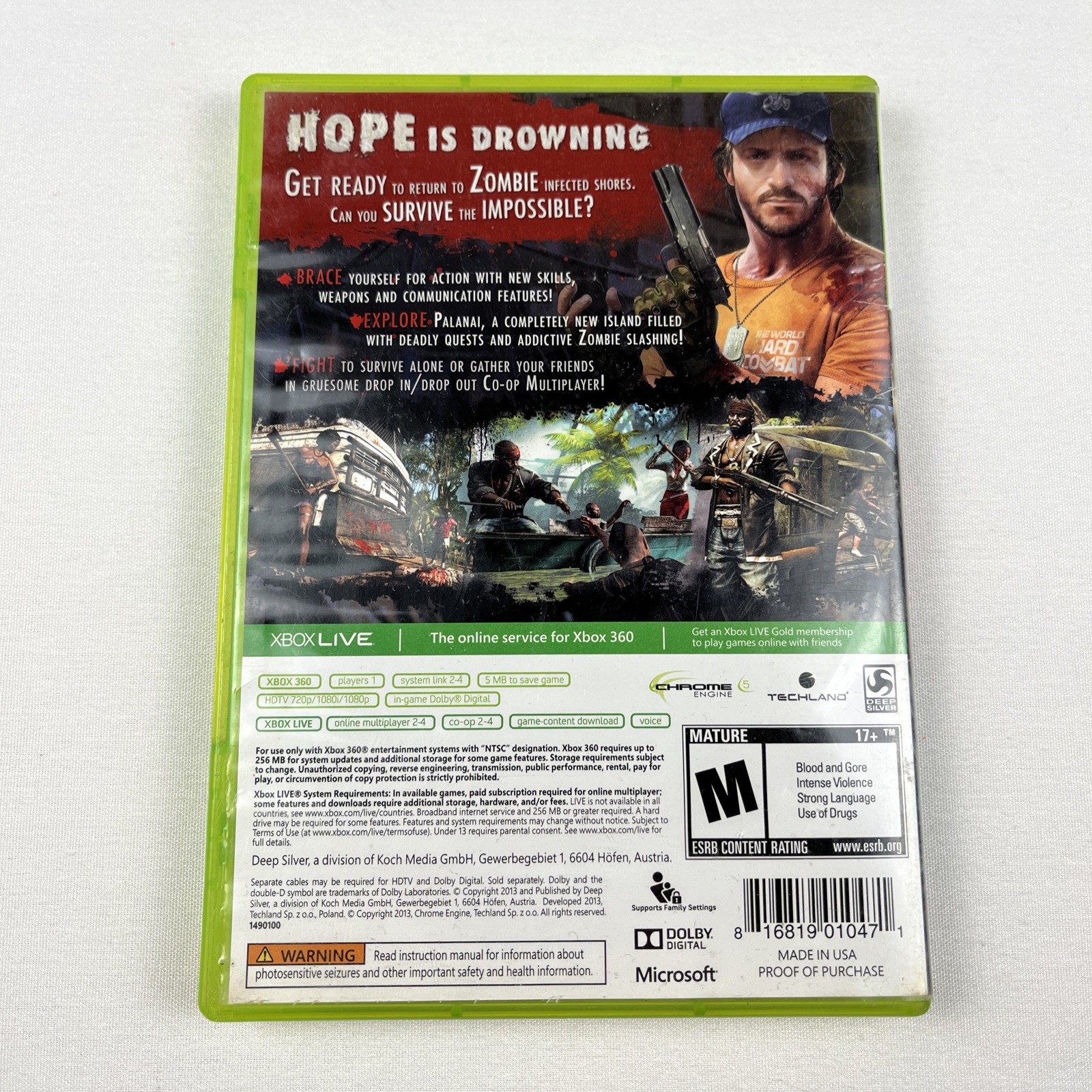Dead Island: Riptide (Microsoft Xbox 360, 2013) Tested Video Game CIB Complete