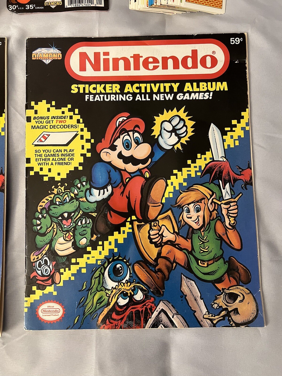 1989 Nintendo Sticker Box and Album Book – Diamond Complete Mario Link Zelda￼