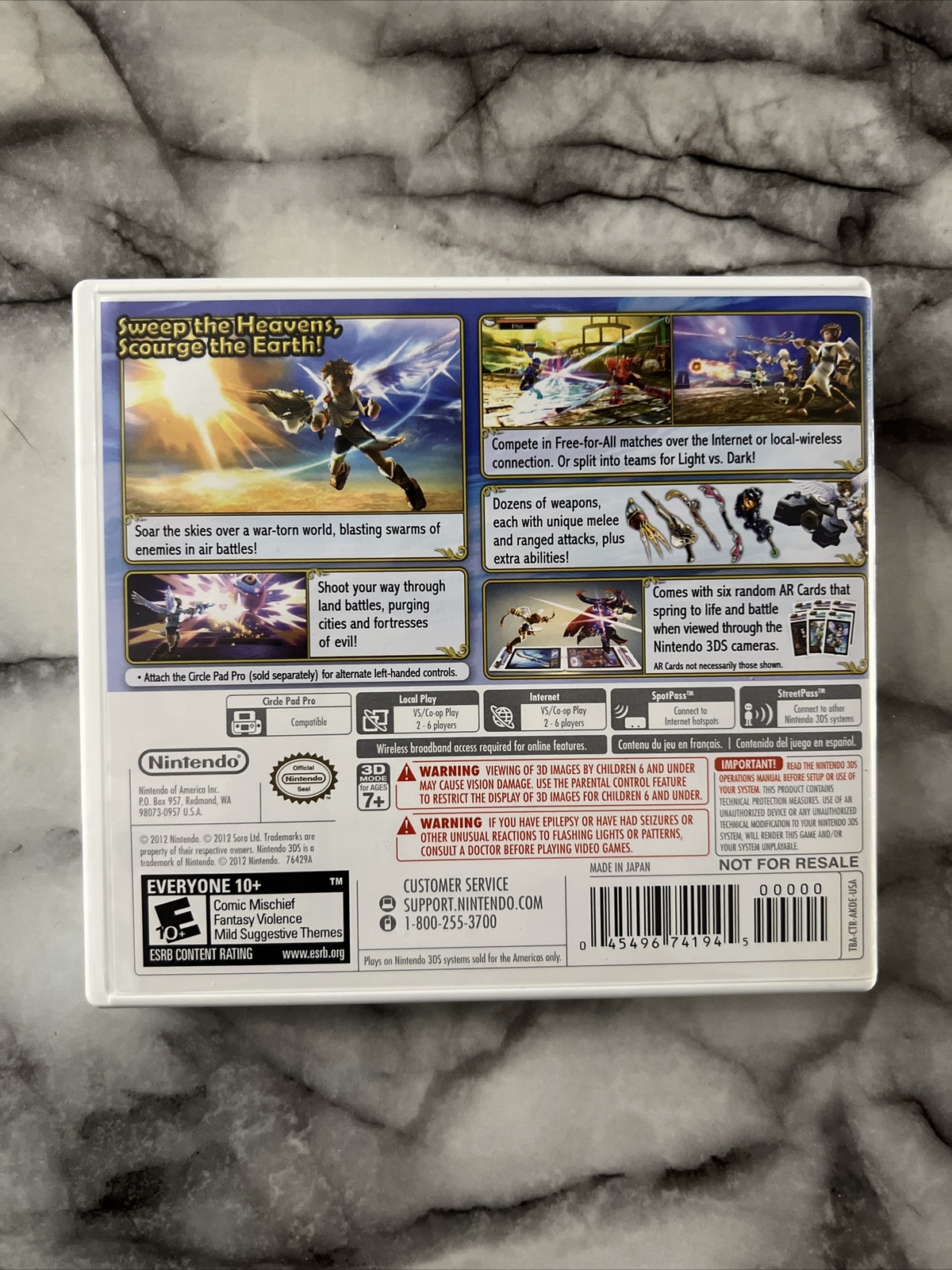 Kid Icarus Uprising (nintendo 3DS, 2012) Complete With Sealed AR Cards.